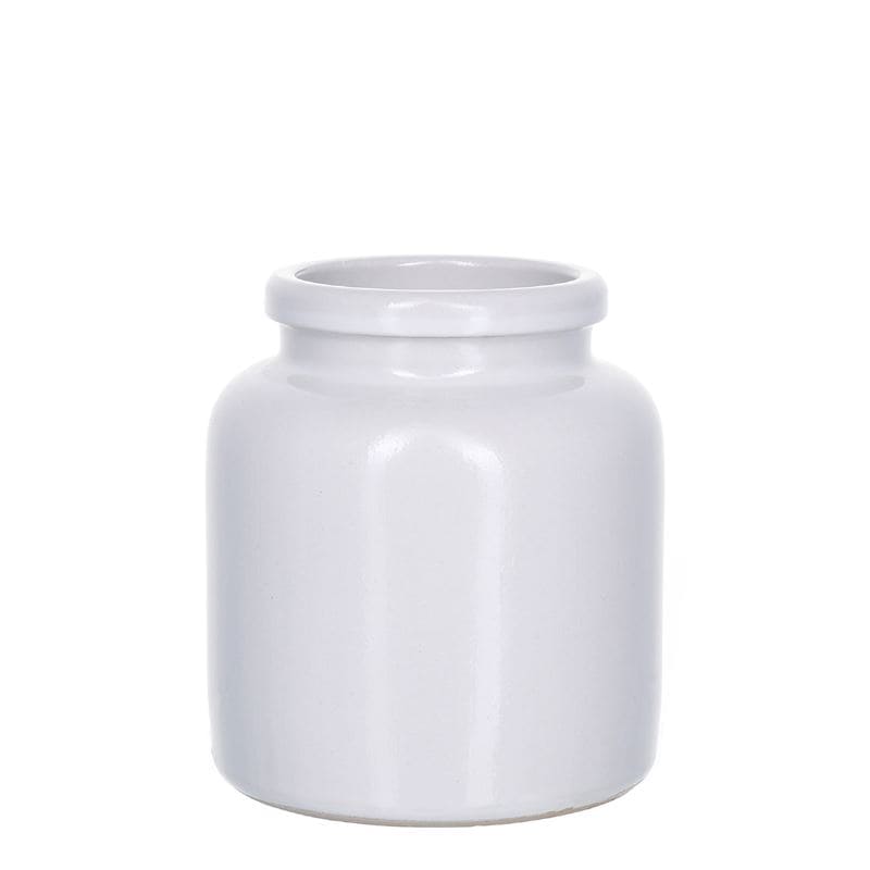 Pot en grès 270 ml, céramique, blanc, bouchage: couvercle cloche