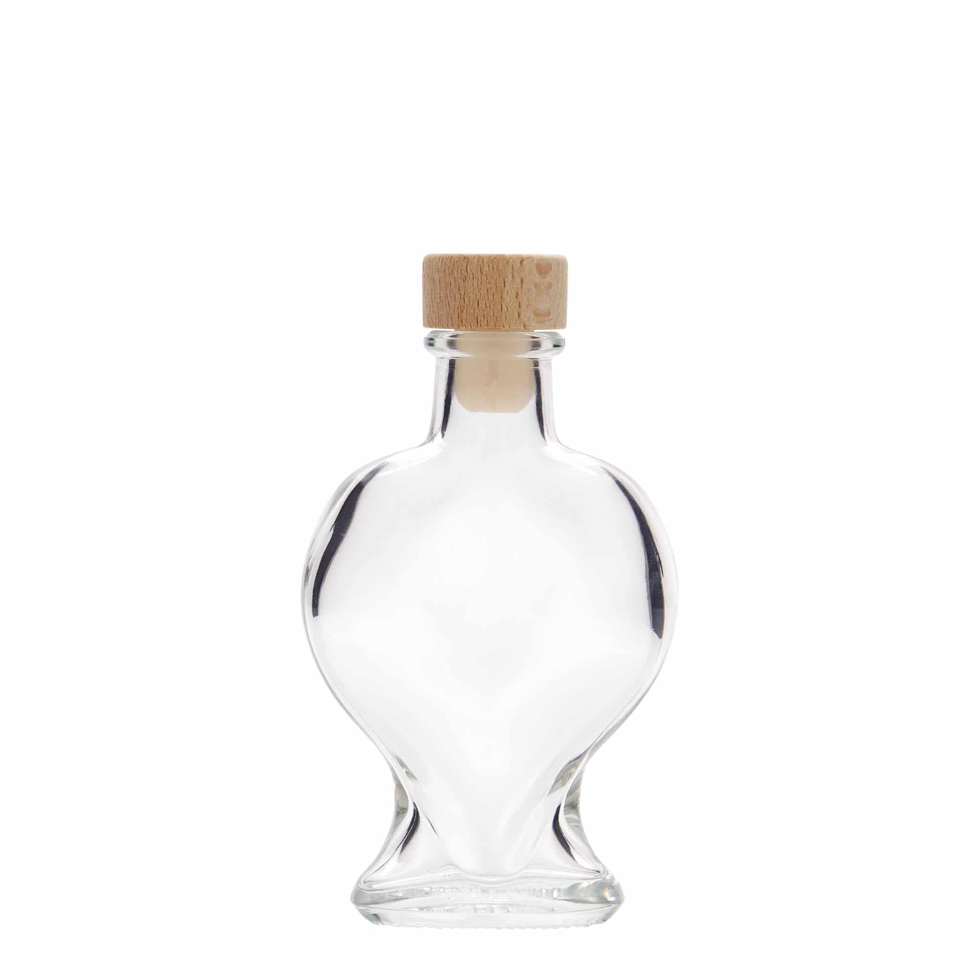 Bouteille en verre 100 ml 'Cœur', bouchage: bouchon