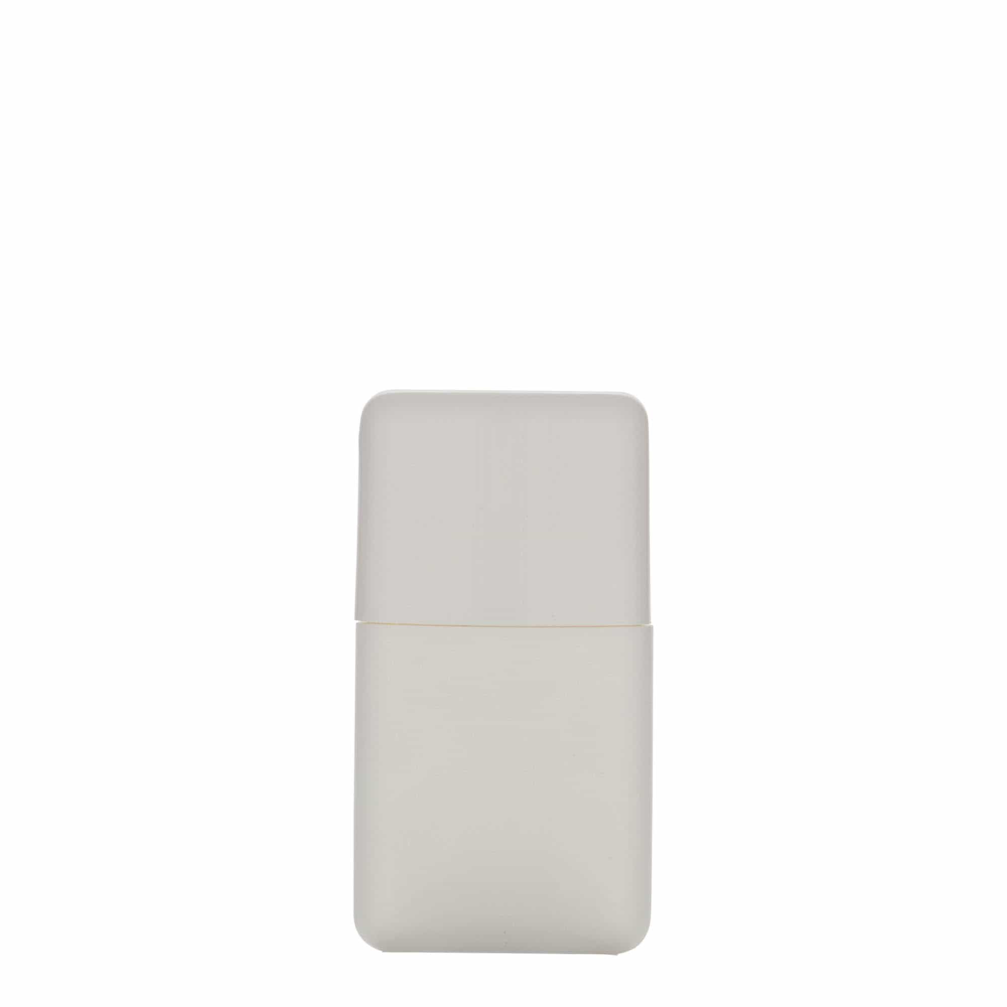 Bouteille tubulaire 30 ml, ovale, plastique PEHD, blanc, bouchage: Bougage à vis