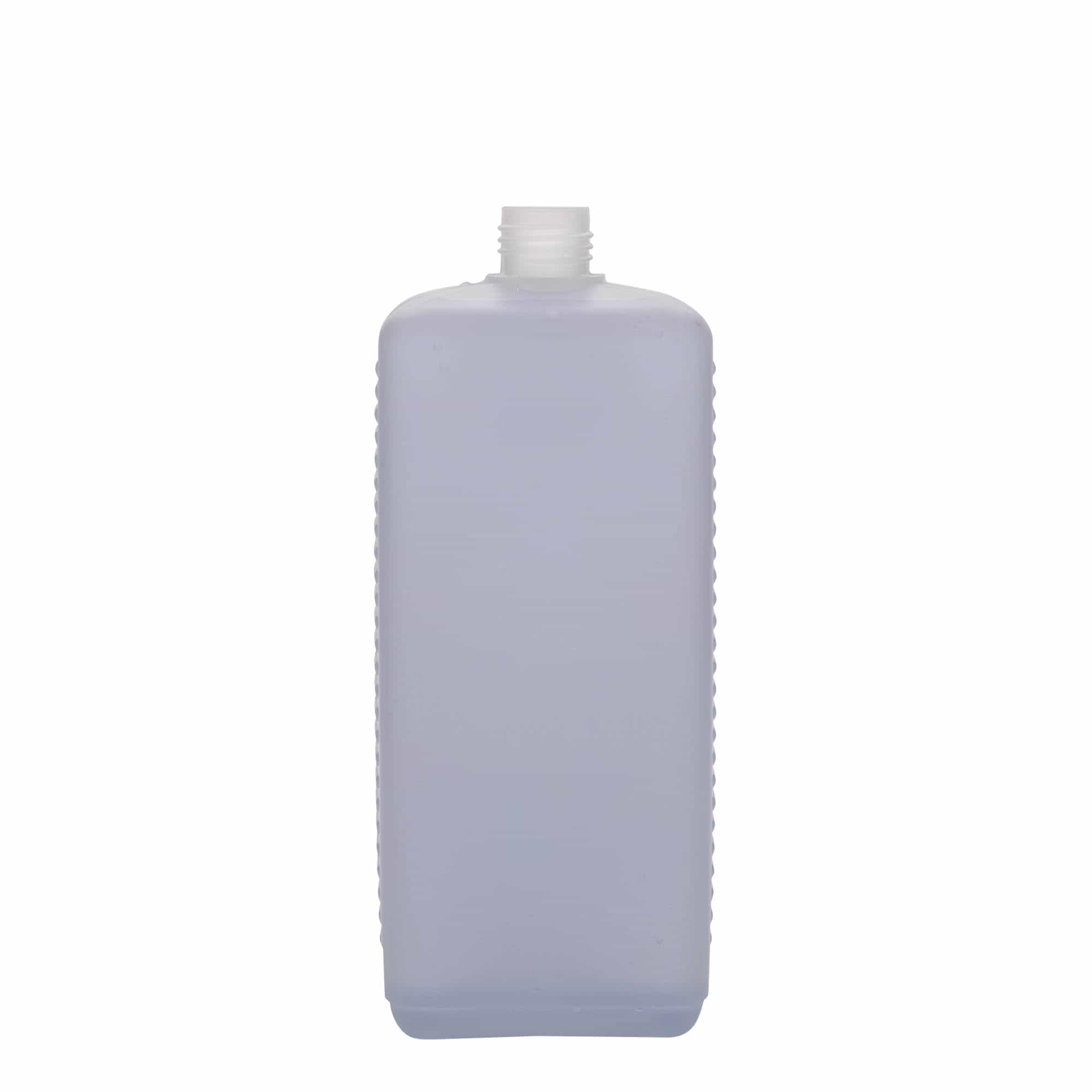 Canisterfles, 1000 ml, rechthoekig, HDPE-kunststof, naturel, monding: DIN 25 EPE