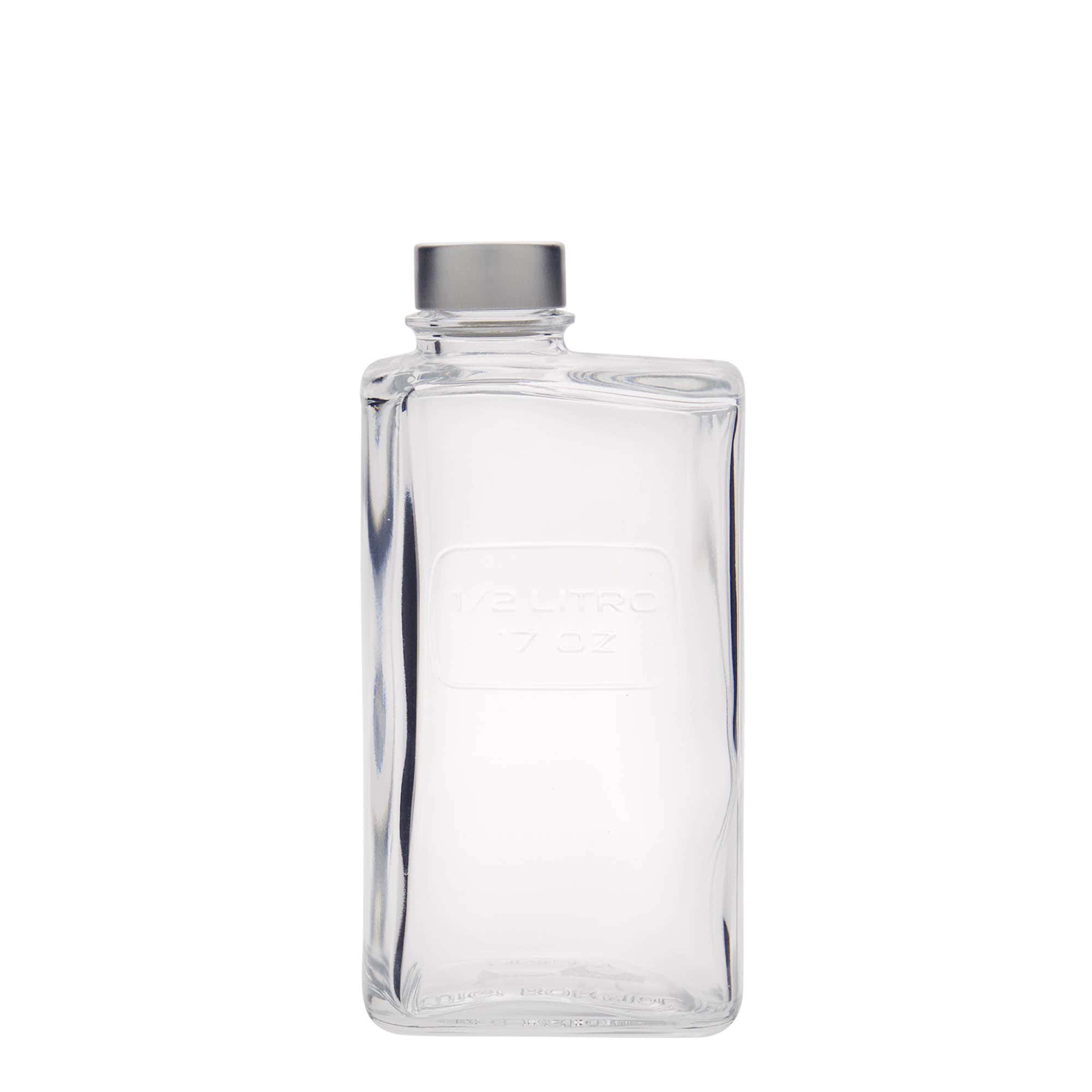 Bouteille en verre 500 ml 'Optima Lattina', rectangulaire, bouchage: Bougage à vis