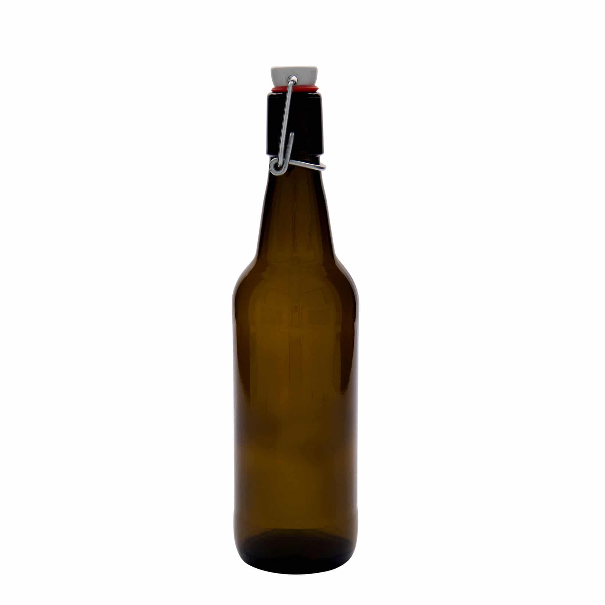 Bouteille de bière 500 ml, verre, brun, bouchage: bouchon mécanique