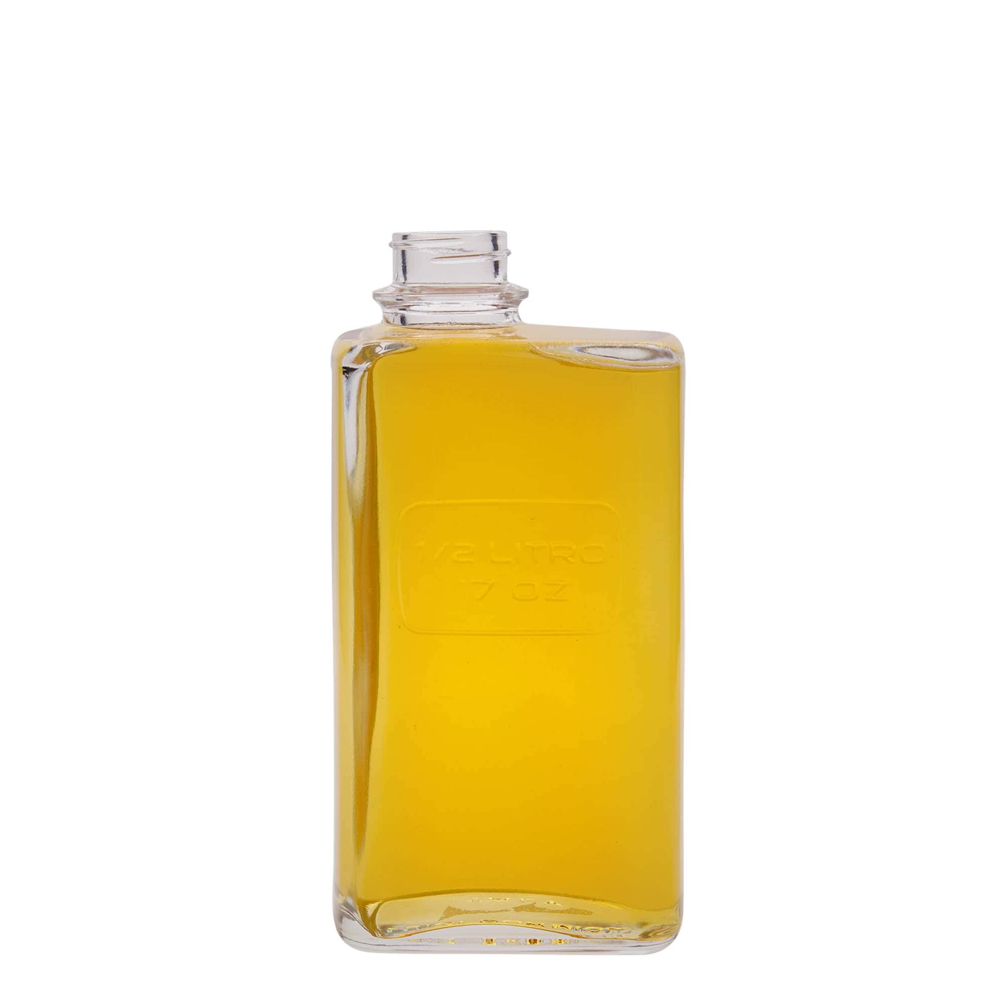 Bouteille en verre 500 ml 'Optima Lattina', rectangulaire, bouchage: Bougage à vis