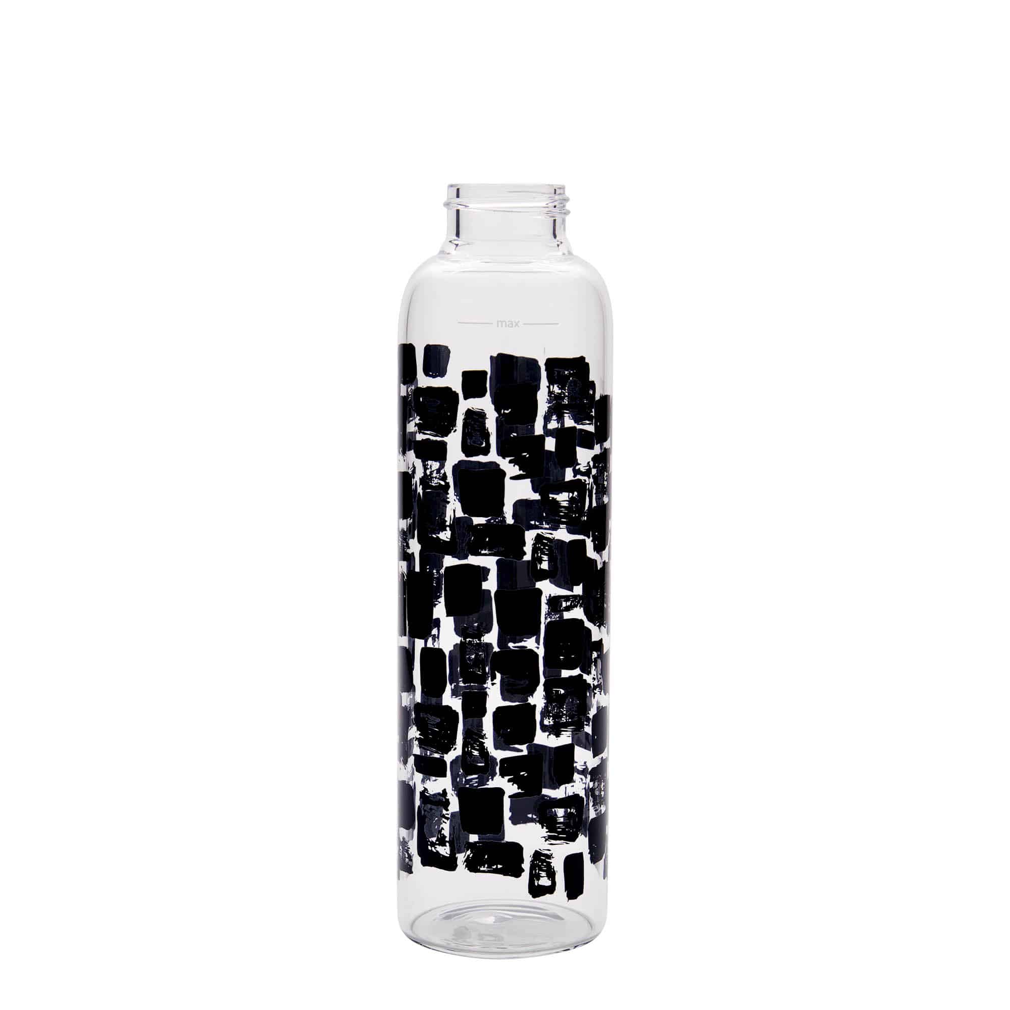 Gourde 500 ml 'Perseus', motif : rectangles noirs, bouchage: Bougage à vis