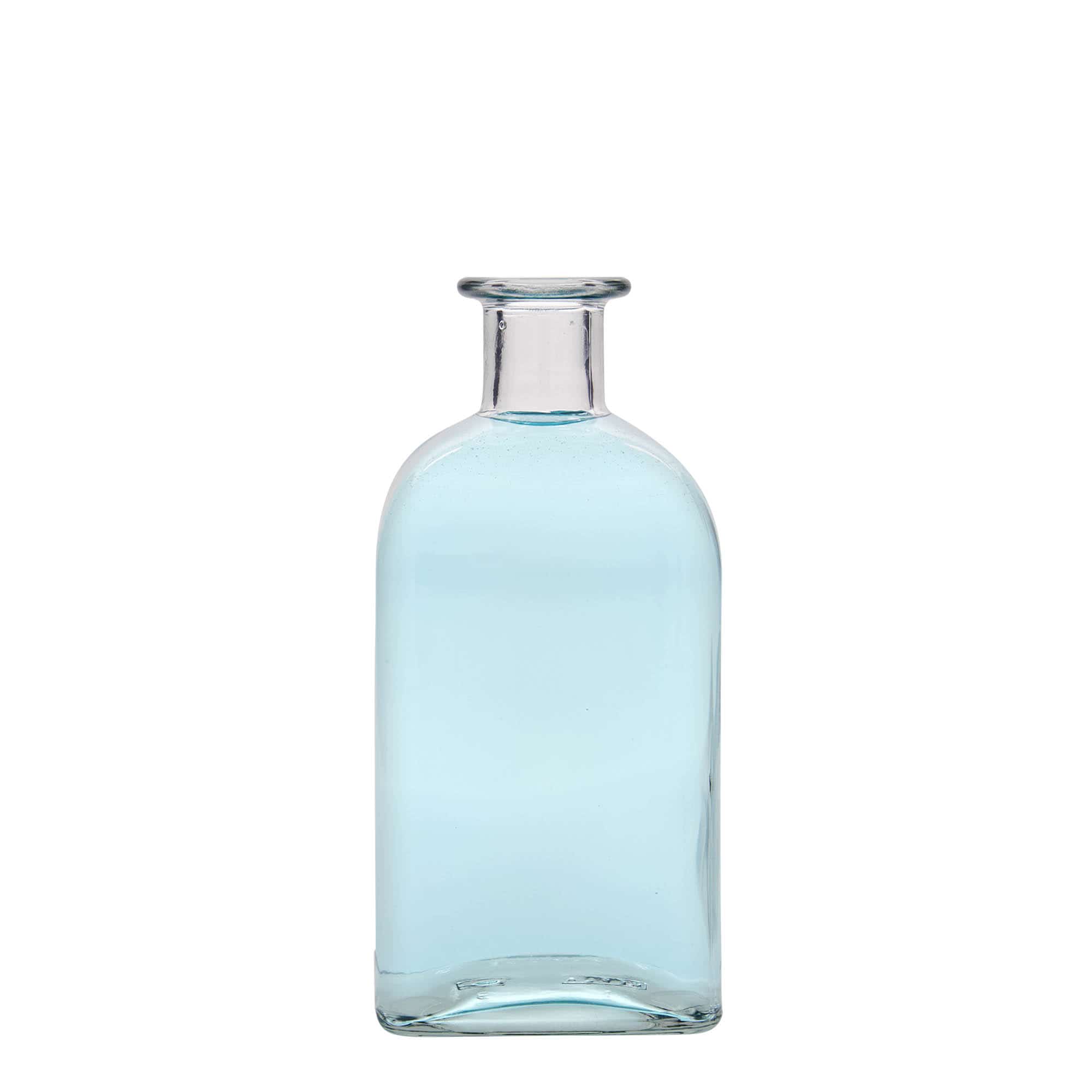 Glazen fles Apotheker carré, 500 ml, vierkant, monding: kurk