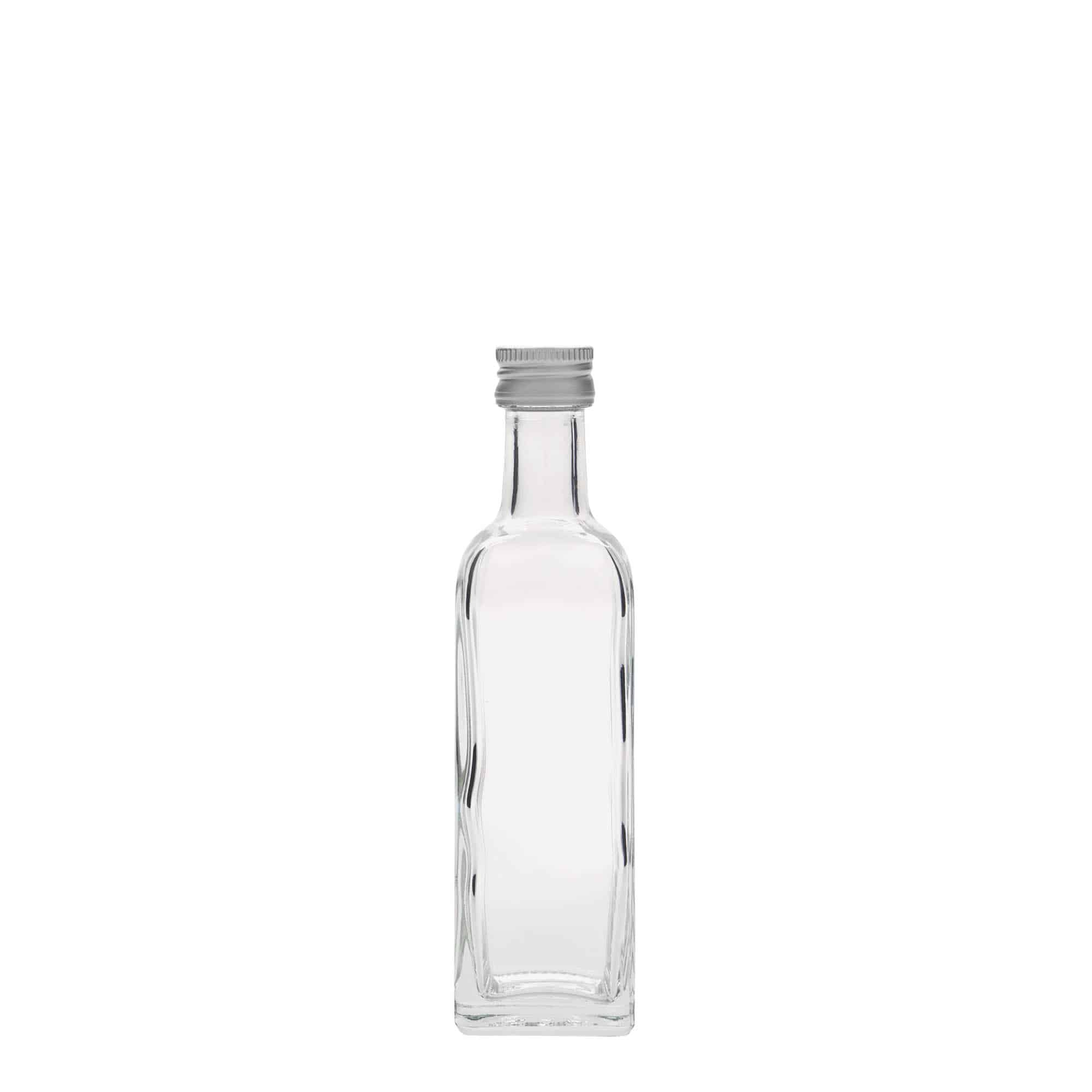 Bouteille en verre 60 ml 'Marasca', carrée, bouchage: PP 18