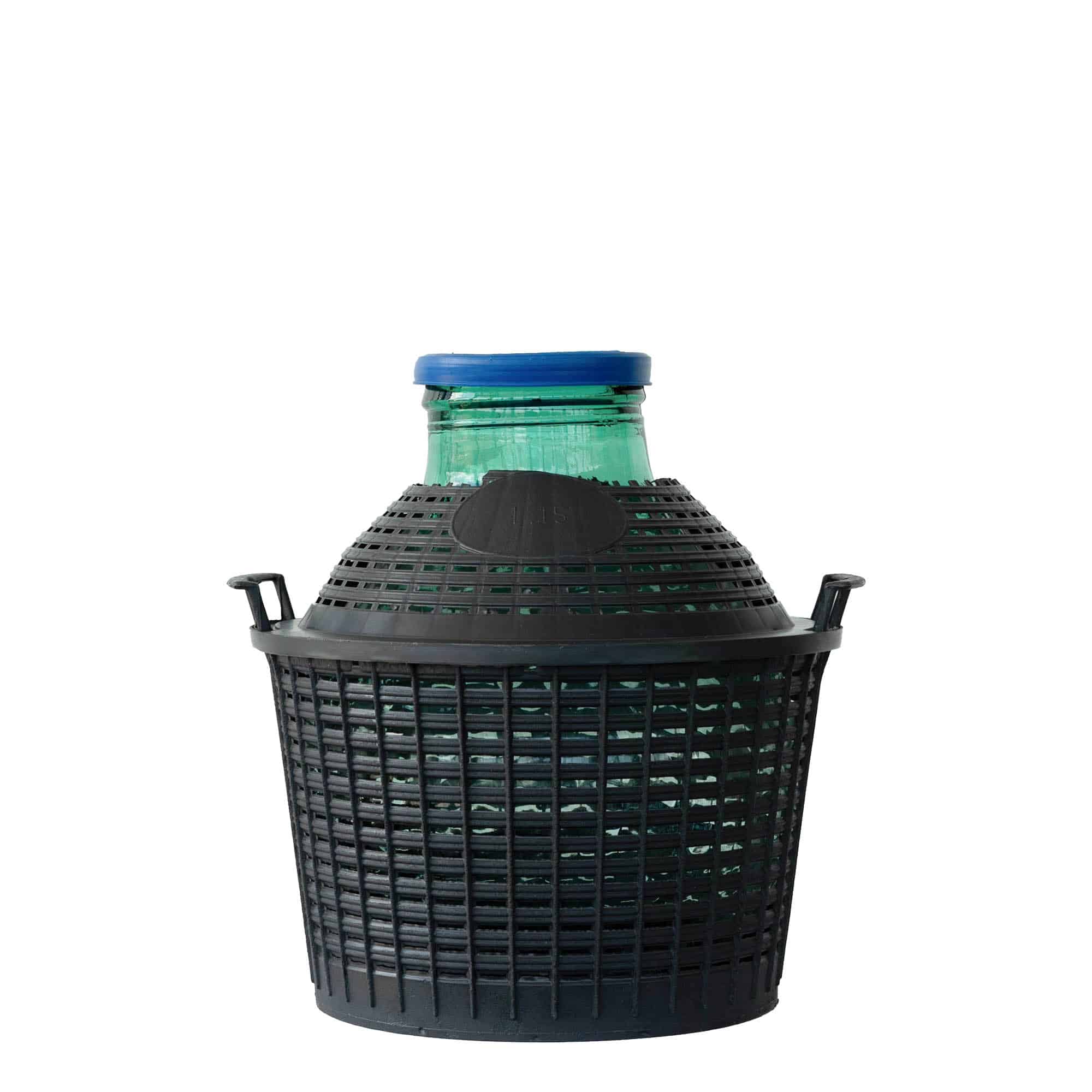 Ballonfles brede hals, 15 l, glas, monding: stulpdeksel