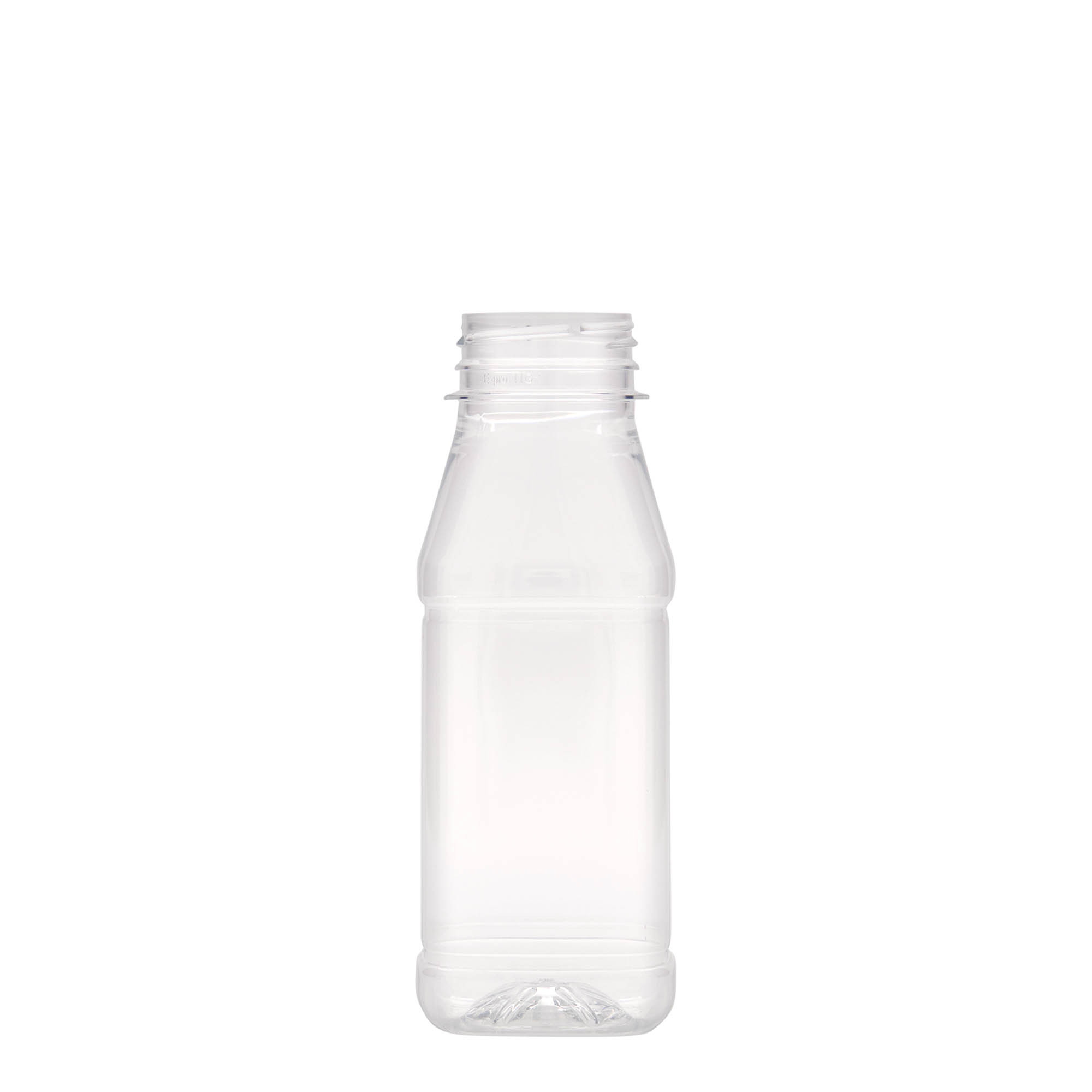 Bouteille en PET 250 ml 'Milk and Juice Carré', carrée, plastique, bouchage: 38 mm