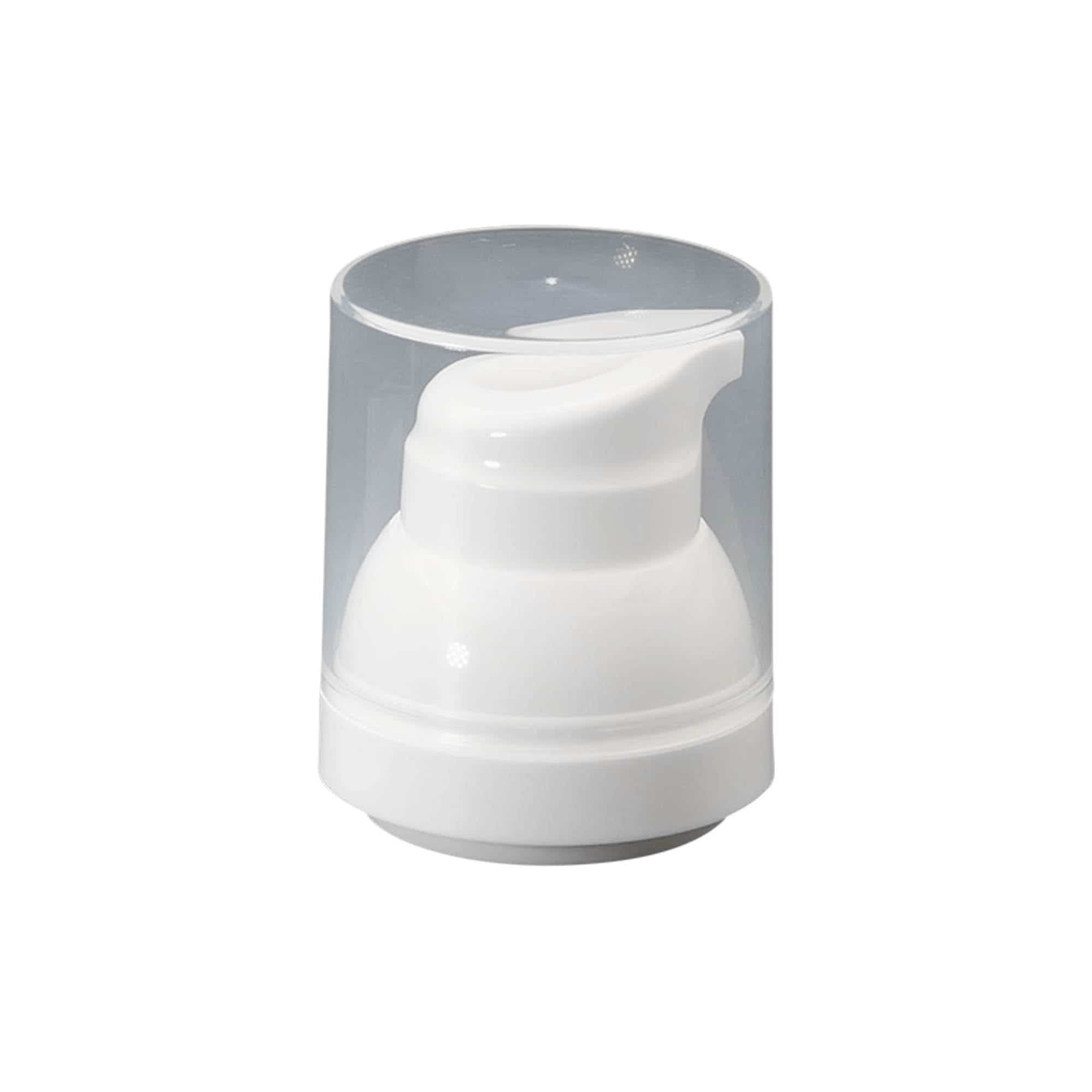 Flacon airless tête de pompe 'Mezzo', plastique PP, blanc