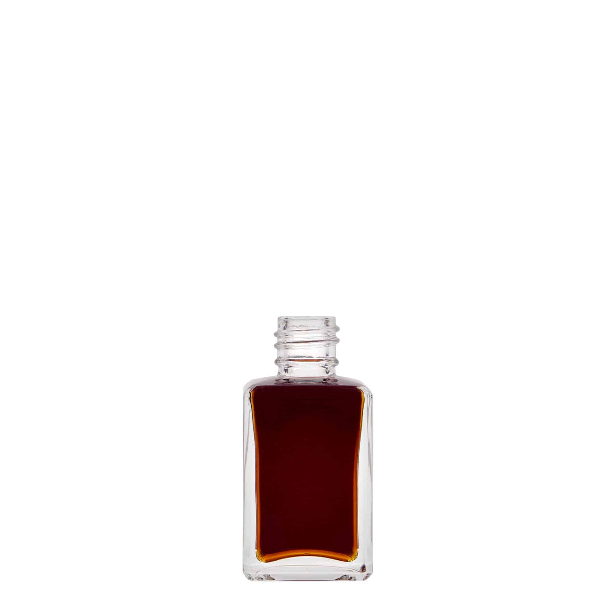 Bouteille en verre 30 ml 'Tamme', carrée, bouchage: PP 18