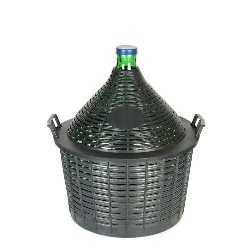 Ballonfles smalle hals, 25 l, glas, groen, monding: stulpdeksel