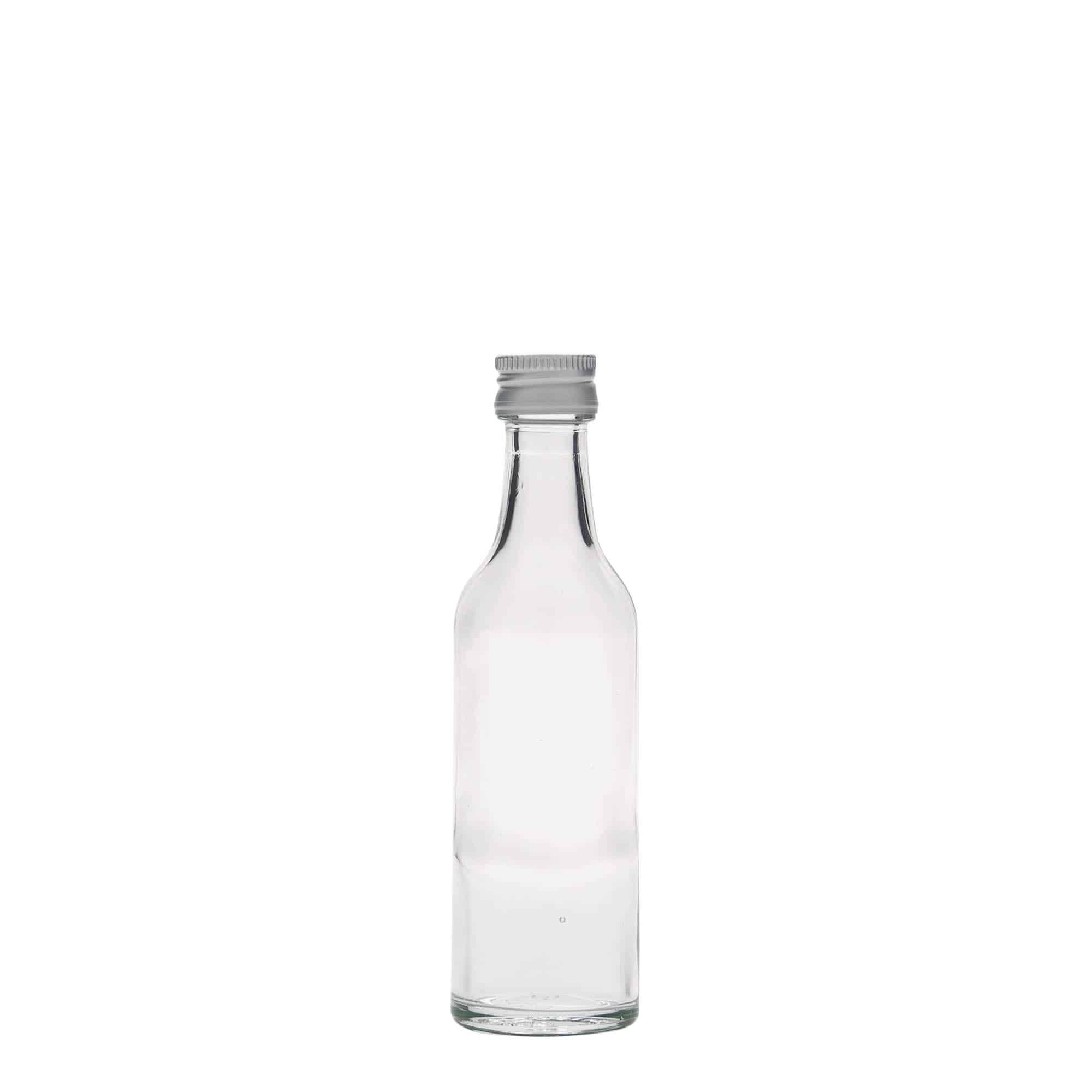 Bouteille en verre col droit 50 ml, bouchage: PP 18