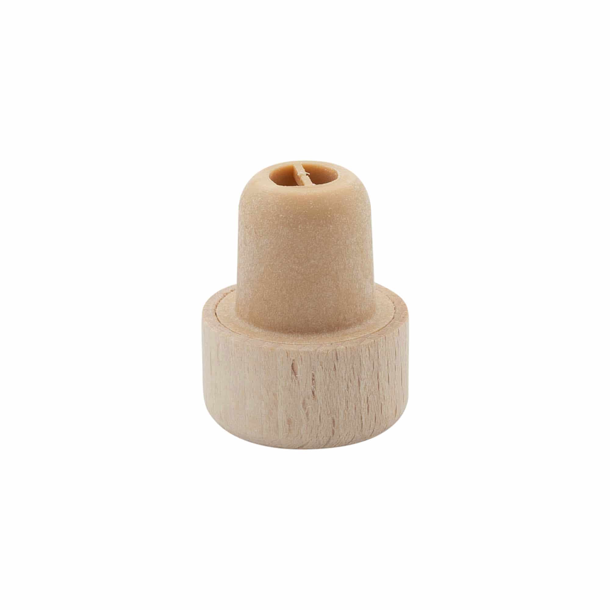 Bouchon à poignée avec ouverture de dosage 19 mm, plastique-bois, multicolore, pour bouchage: bouchon