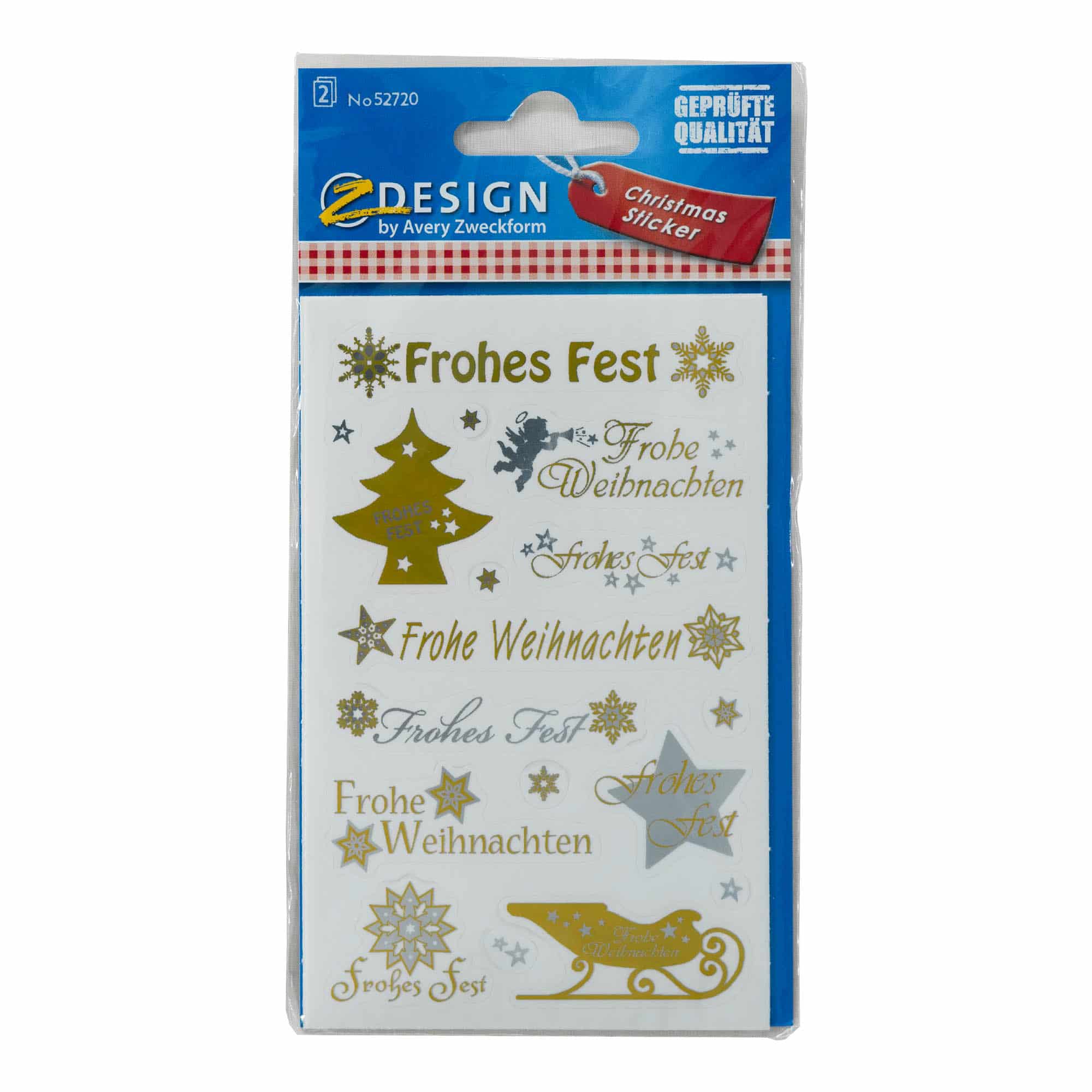 Zweckform stickers 'Kerst', papier, goud-zilver