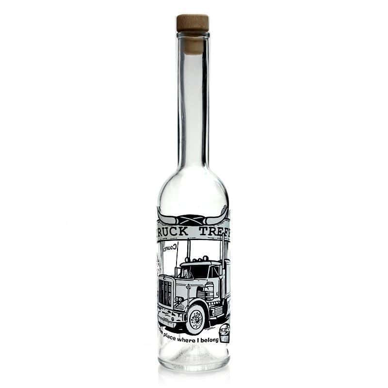 Glazen fles 'Opera', 500 ml, motief: Trucker, monding: kurk