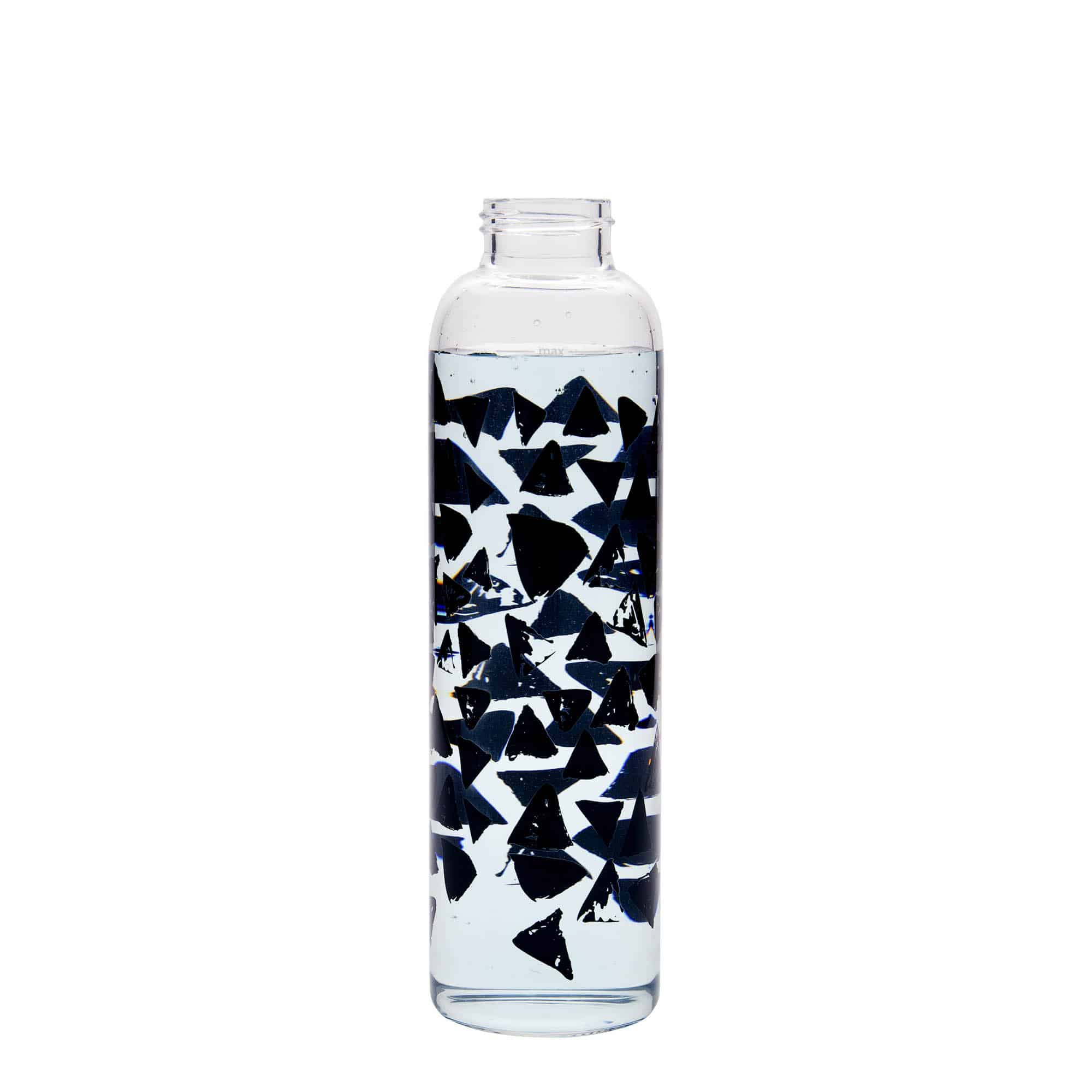 Gourde 500 ml 'Perseus', motif : triangles noirs, bouchage: Bougage à vis