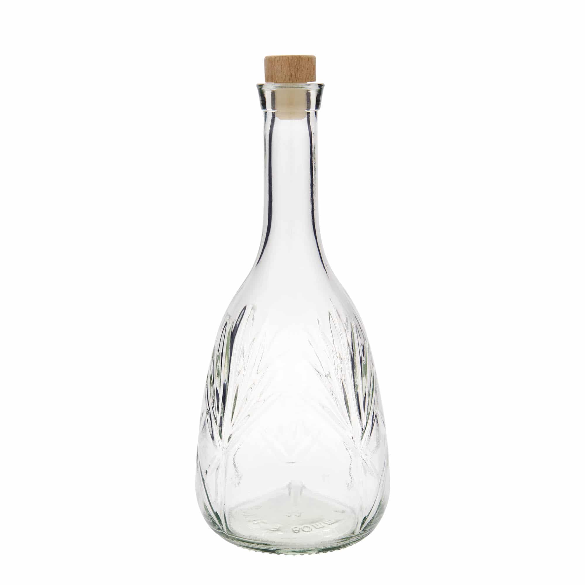 Bouteille en verre 1 000 ml 'Reliefa', bouchage: bouchon