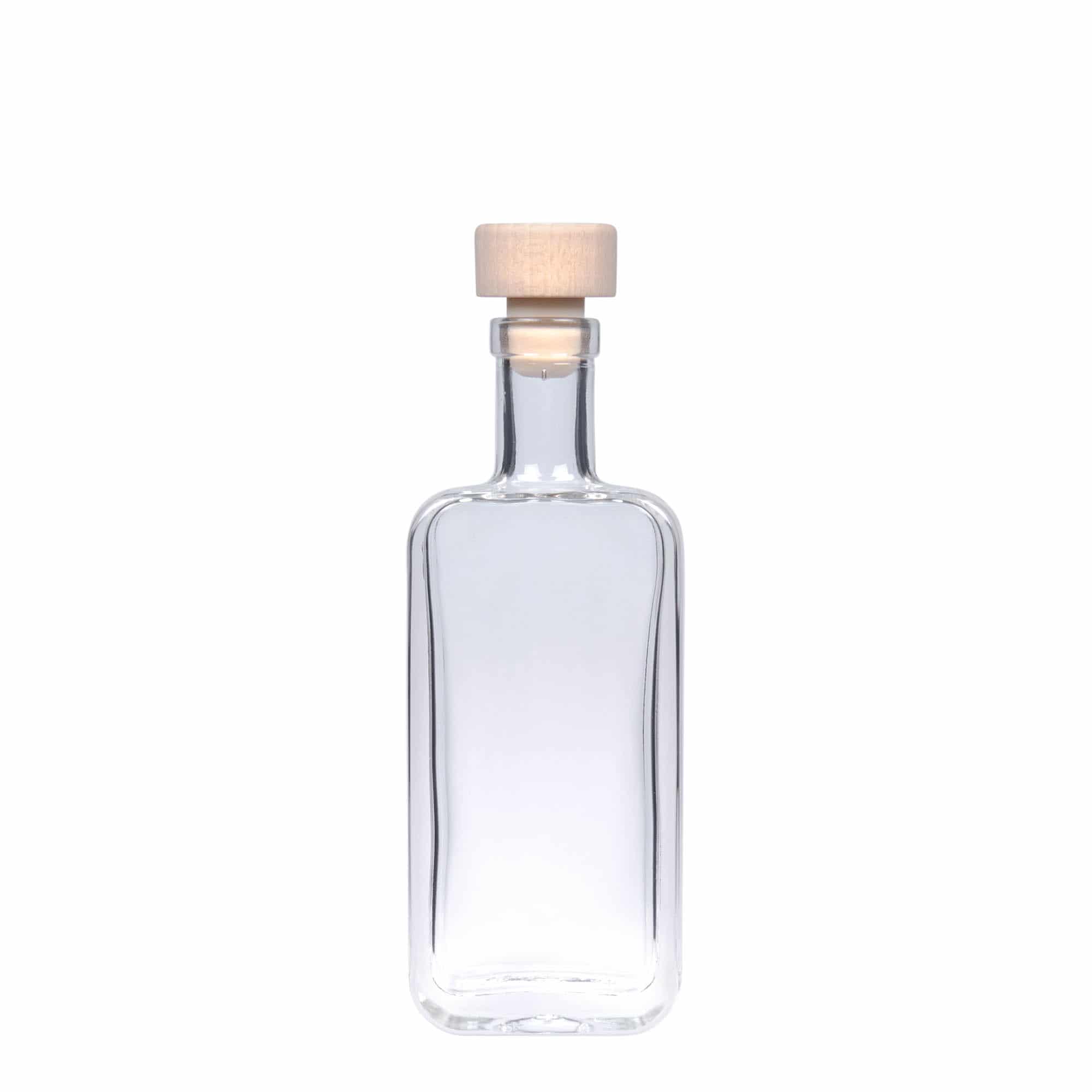 Glazen fles 'Nice', 100 ml, rechthoekig, monding: kurk