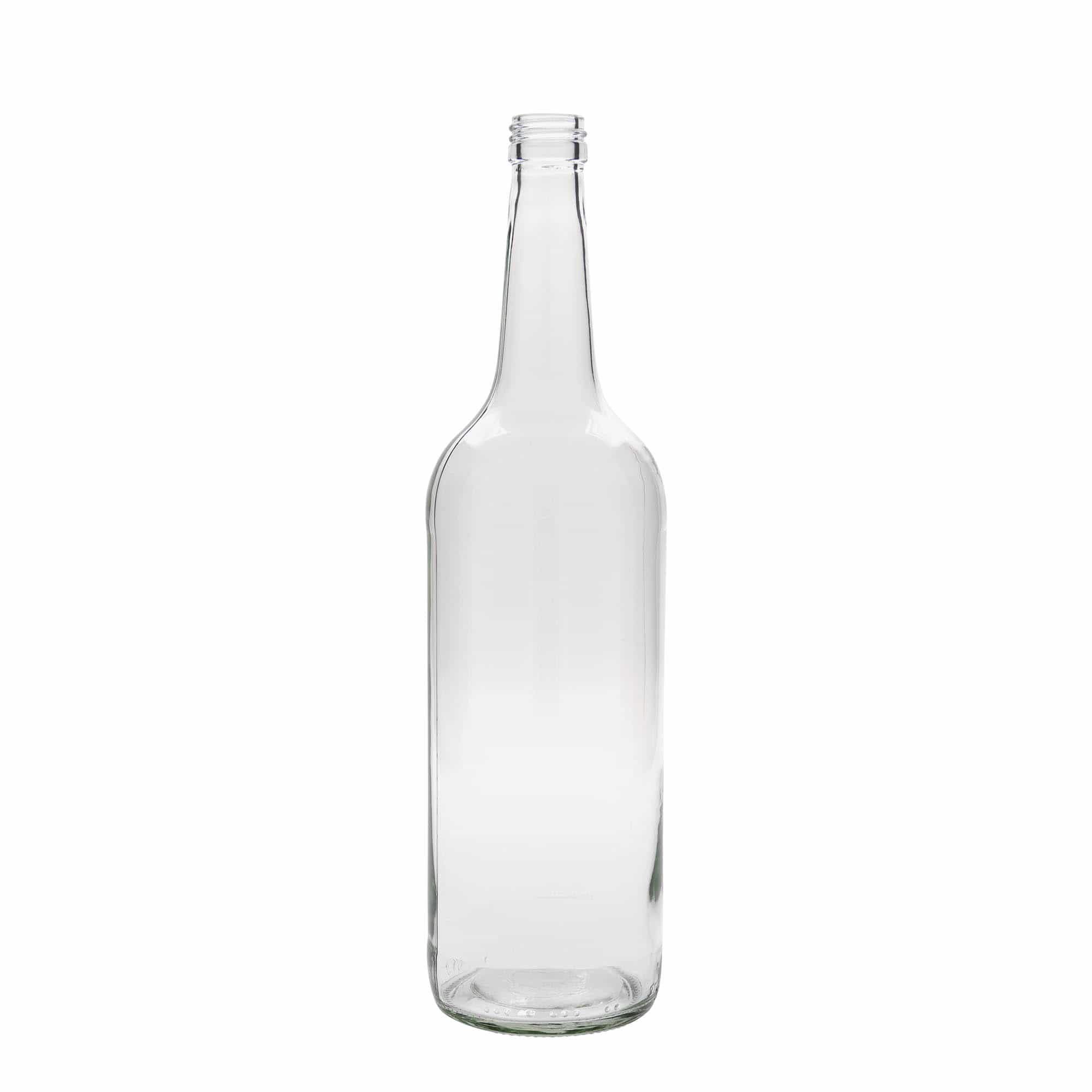 Bouteille en verre col droit 1 000 ml, bouchage: PP 28