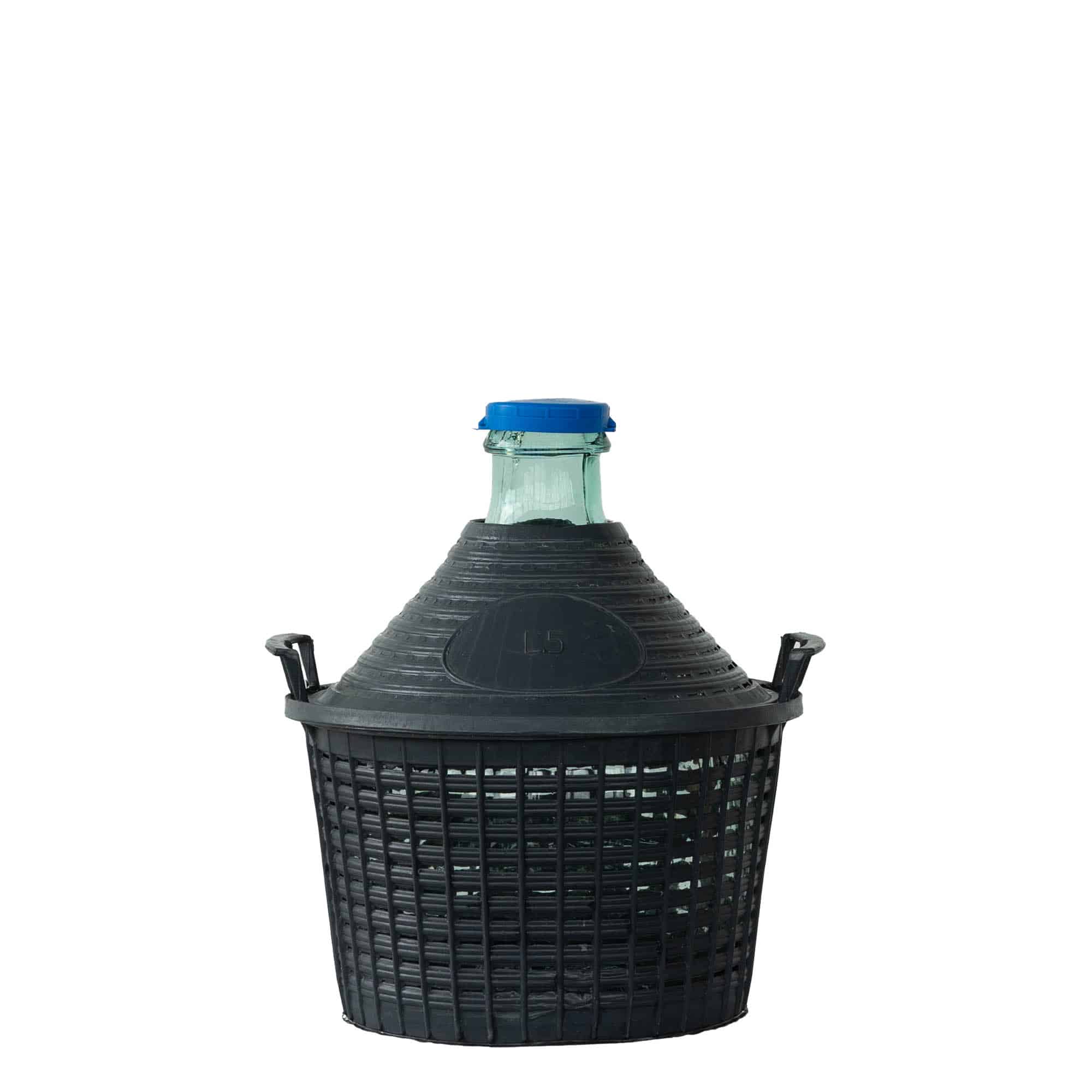 Ballonfles smalle hals, 5 l, glas, monding: stulpdeksel