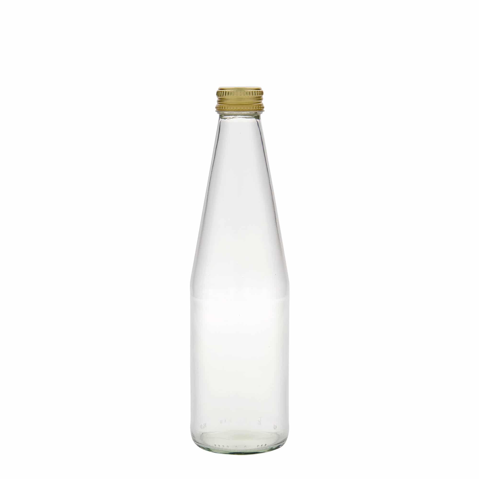 Bouteille universelle en forme de carotte 330 ml, verre, bouchage: PP 28