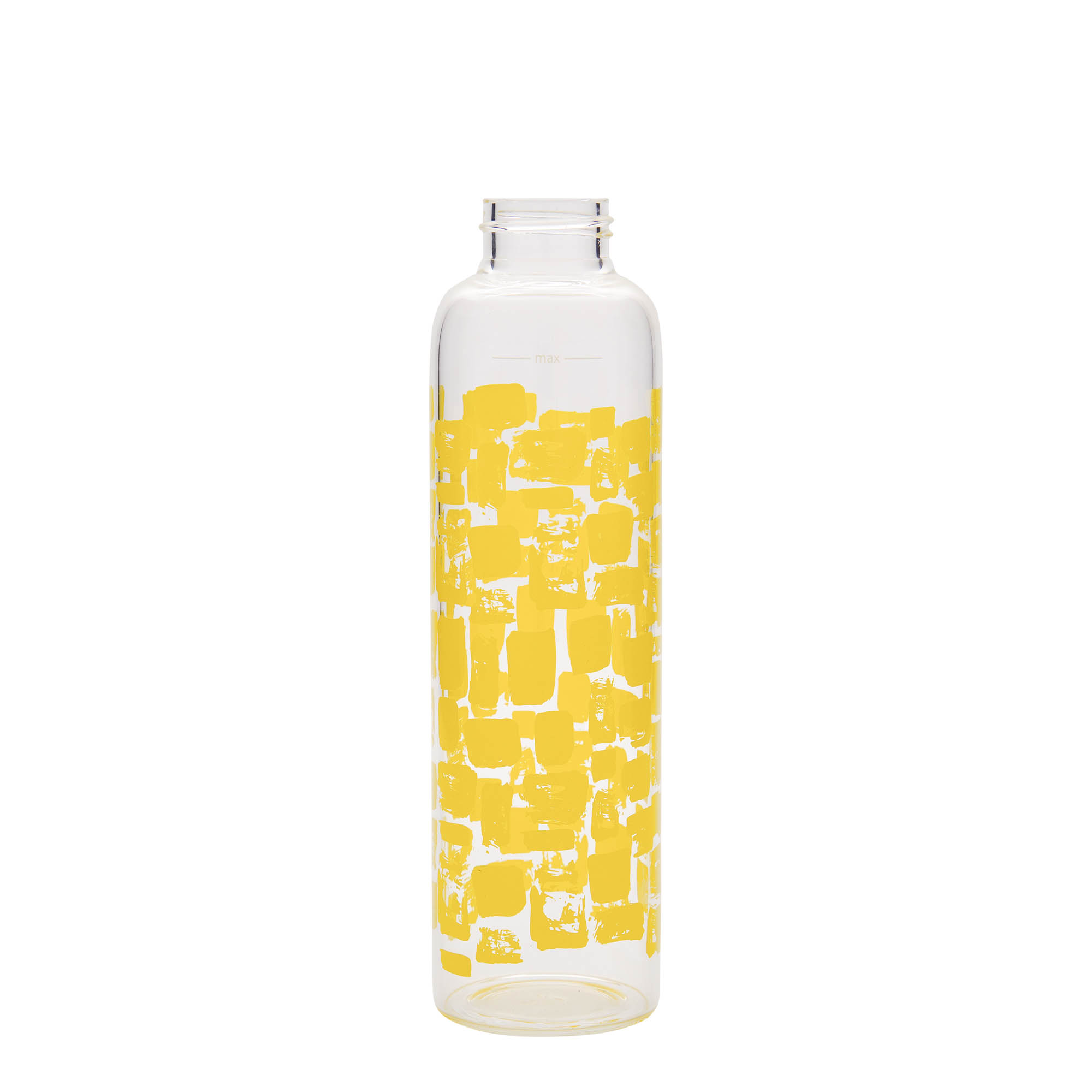 Gourde 500 ml 'Perseus', motif : rectangles jaunes, bouchage: Bougage à vis