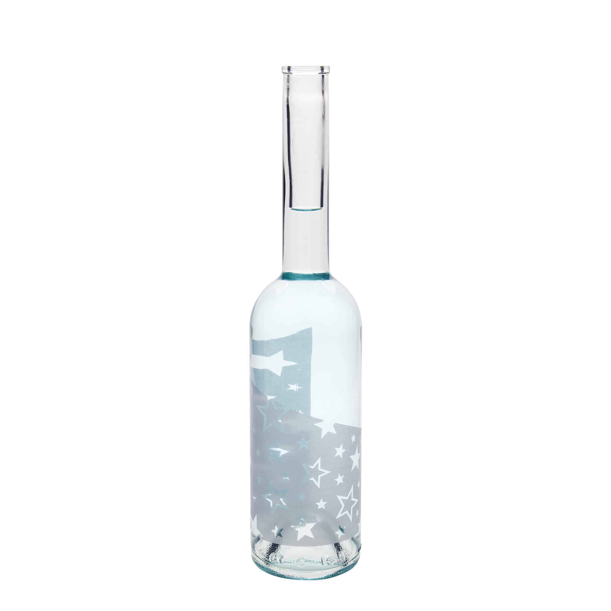 Bouteille en verre 500 ml 'Opera', motif : étoiles argentées, bouchage: bouchon