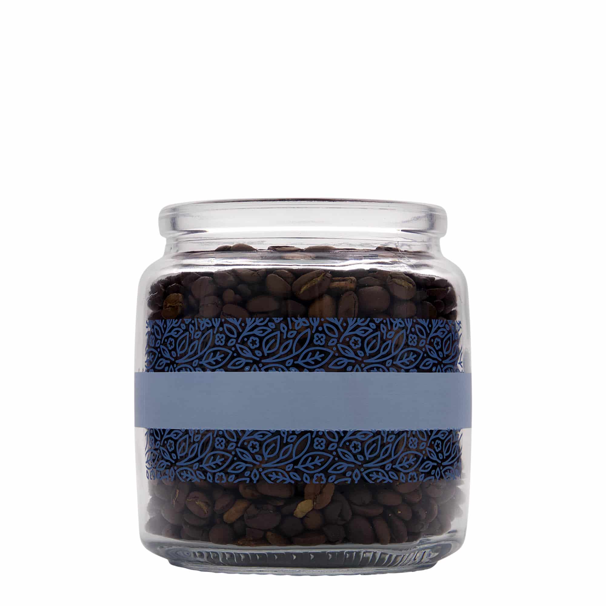 Bocal avec bouchon liège 750 ml 'Giara', motif : naturalmente blu, bouchage: bouchon