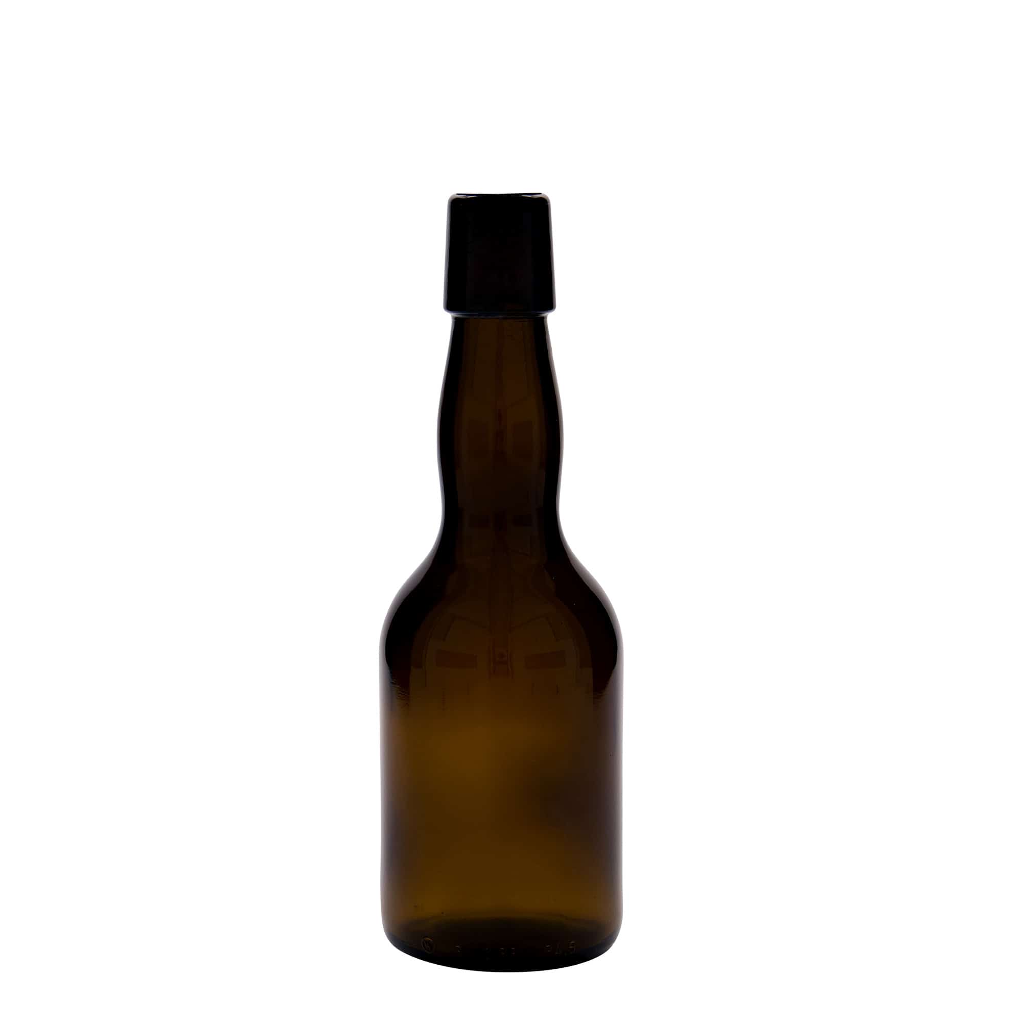 Bouteille de bière col large 330 ml, verre, brun, bouchage: bouchon mécanique