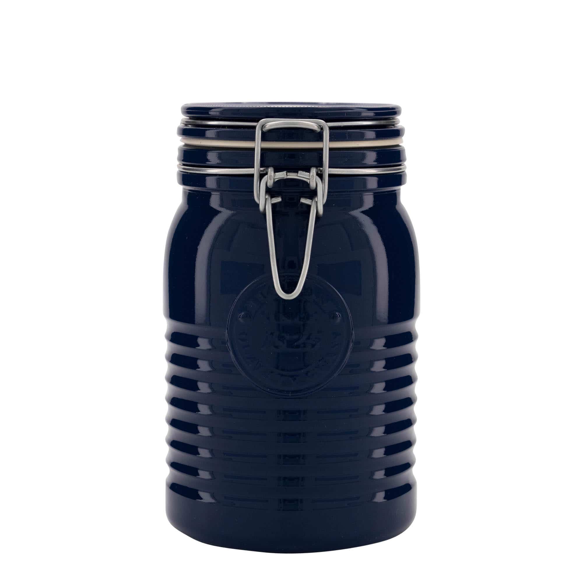 Pot met beugelsluiting 'Officina 1825', 1000 ml, blauw, monding: beugelsluiting