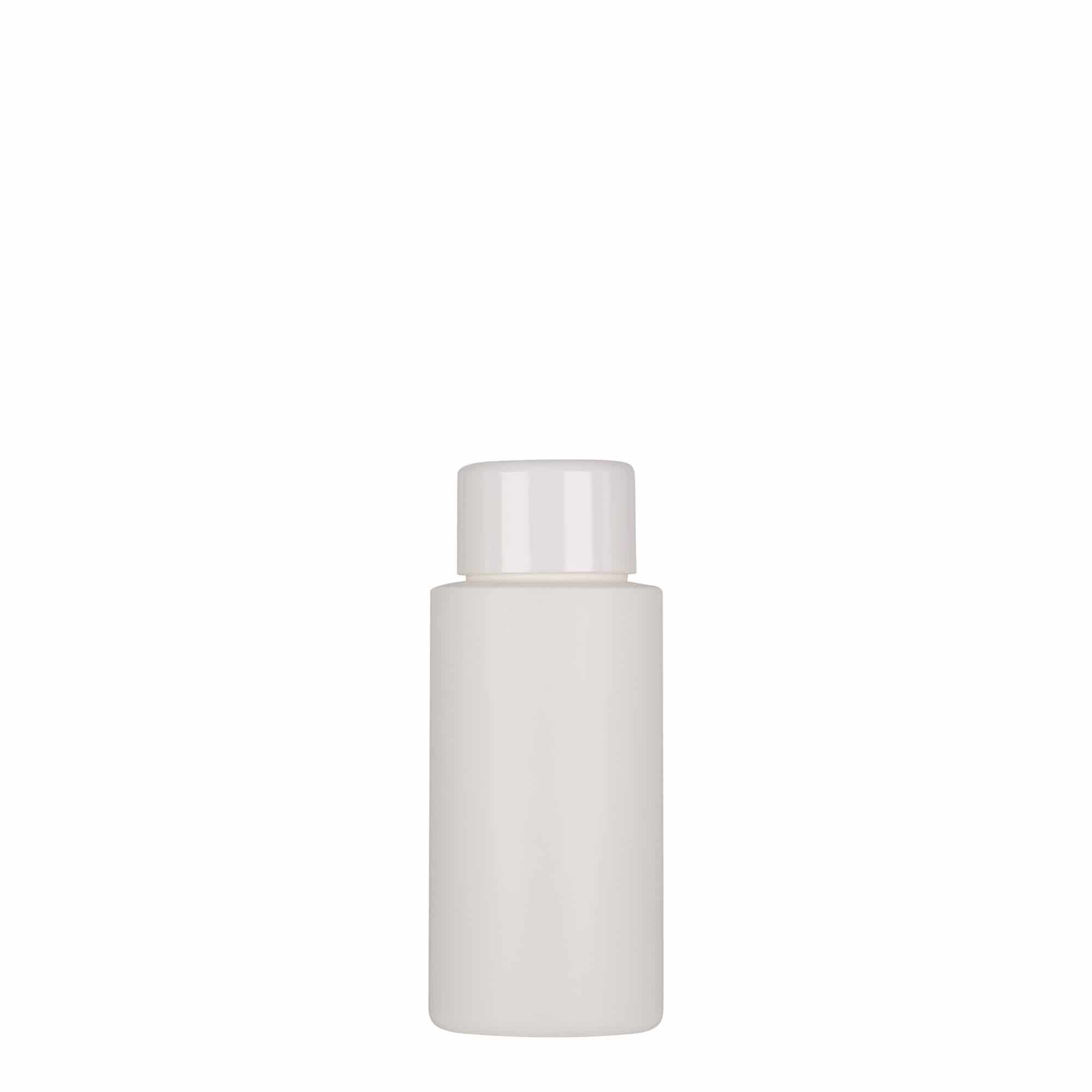 Bouteille en plastique 50 ml 'Pipe', PEHD, blanche, bouchage: GPI 24/410