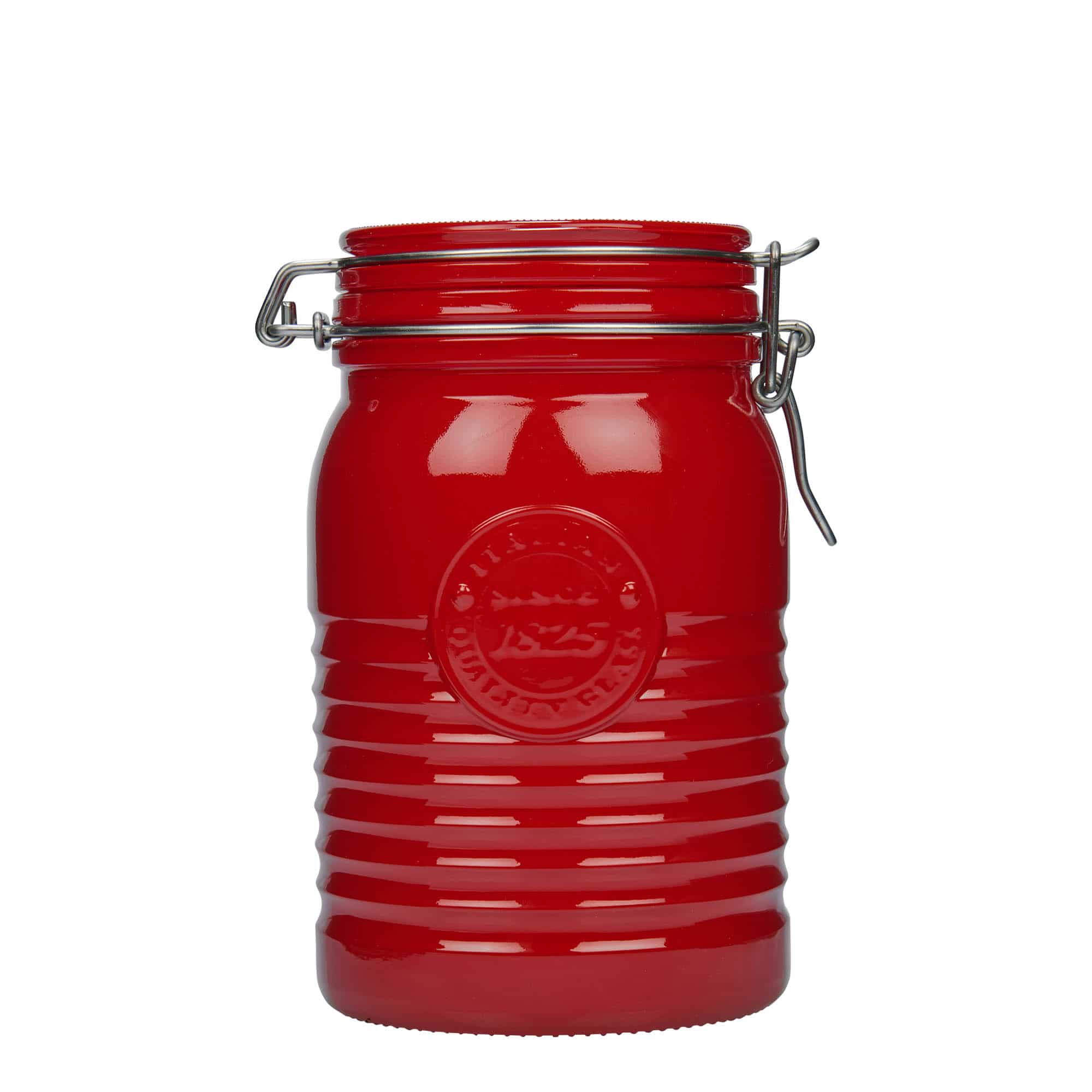 Bocal à fermeture mécanique 1 000 ml 'Officina 1825', rouge, bouchage: bouchon mécanique