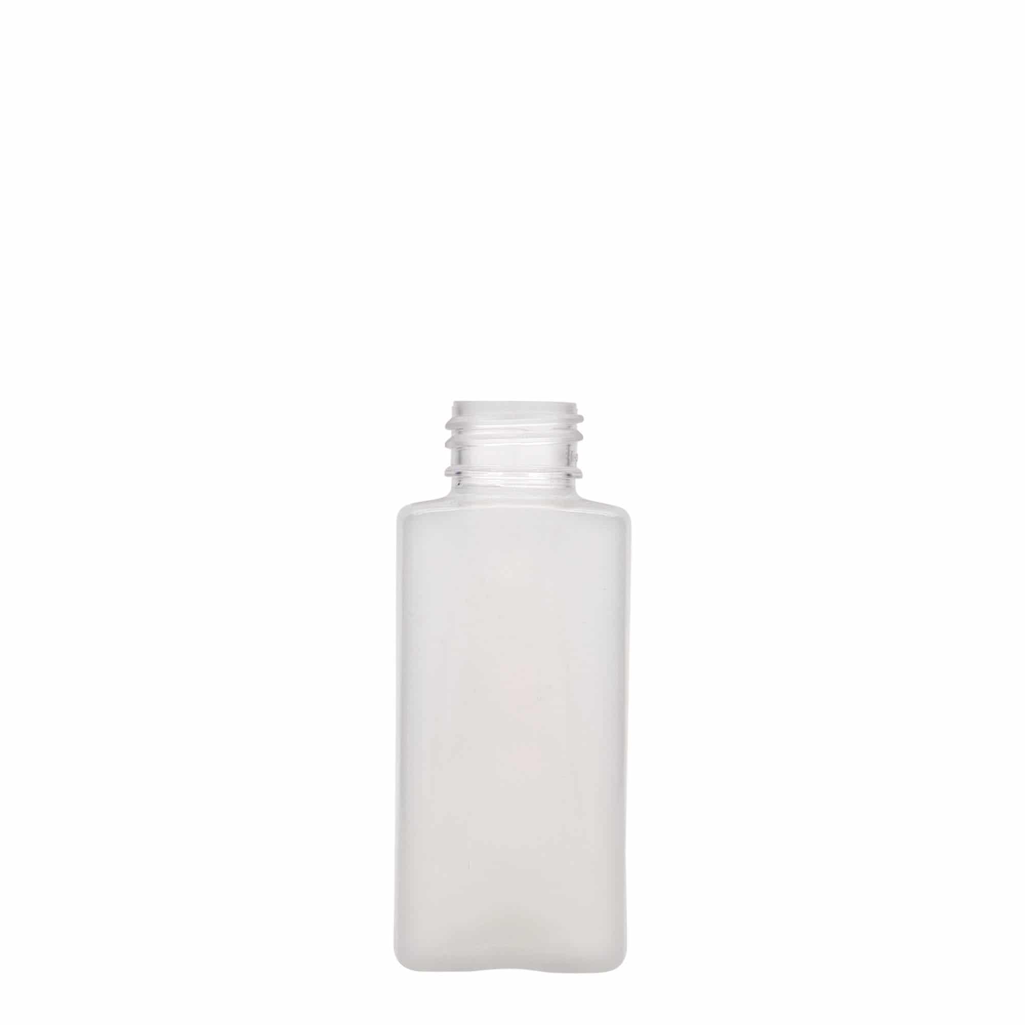 Bouteille en PET 100 ml 'Karl', carrée, plastique, bouchage: GPI 24/410