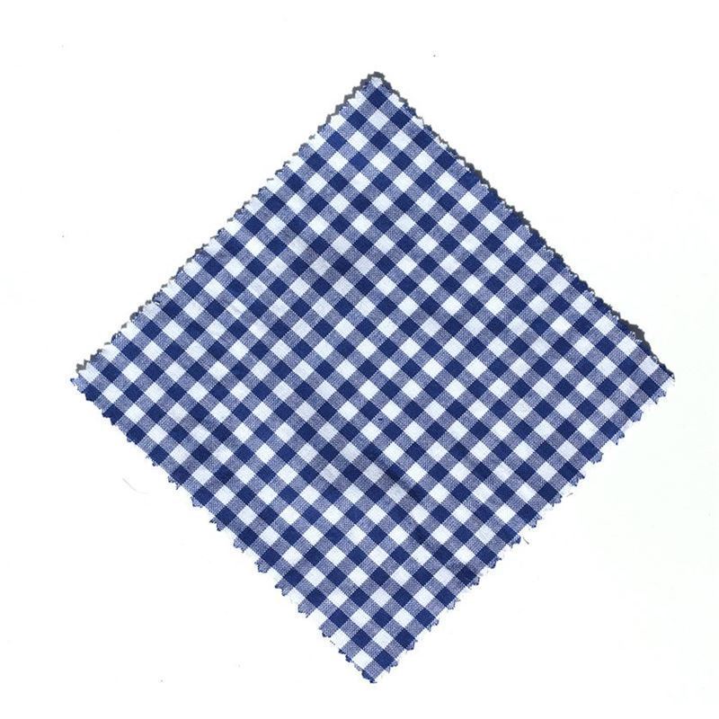 Stoffen lapje voor potten, geruit, 15x15, vierkant, textiel, donkerblauw, monding: TO58-TO82