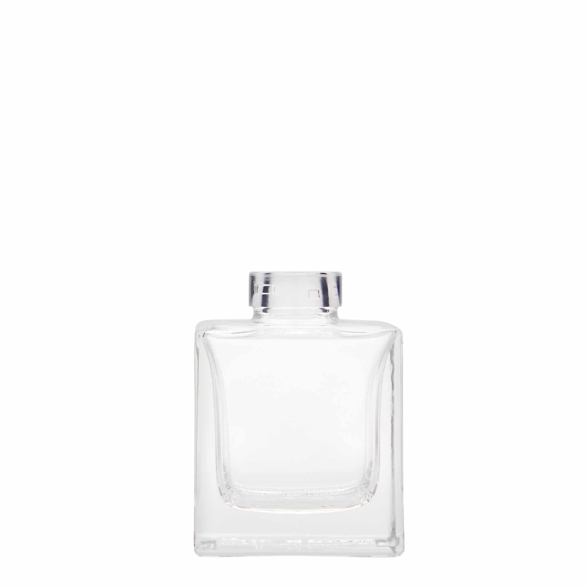 Bouteille en verre 100 ml 'Cube', carrée, bouchage: bouchon