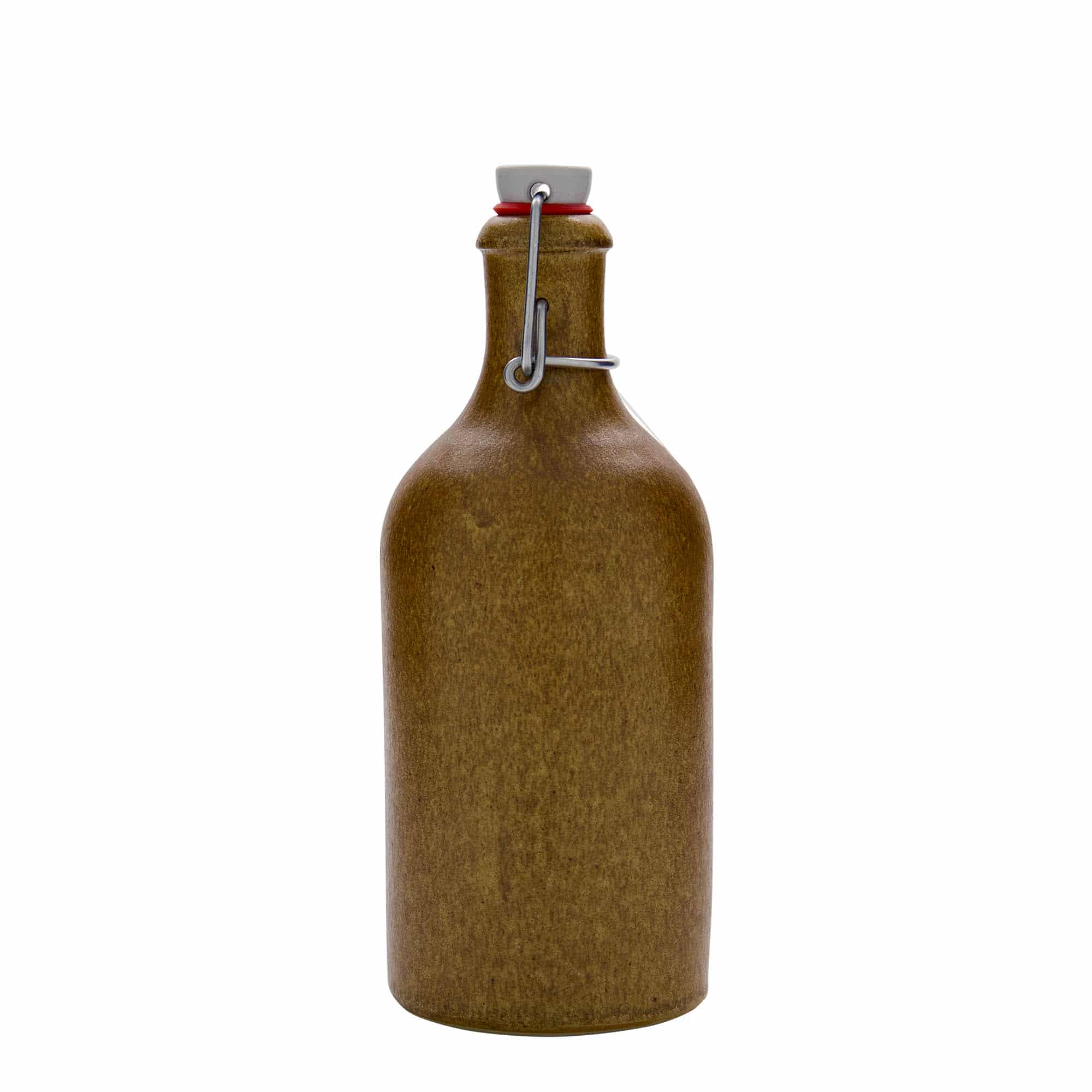 Chope en terre cuite 500 ml, grès, cristal brun, bouchage: bouchon mécanique