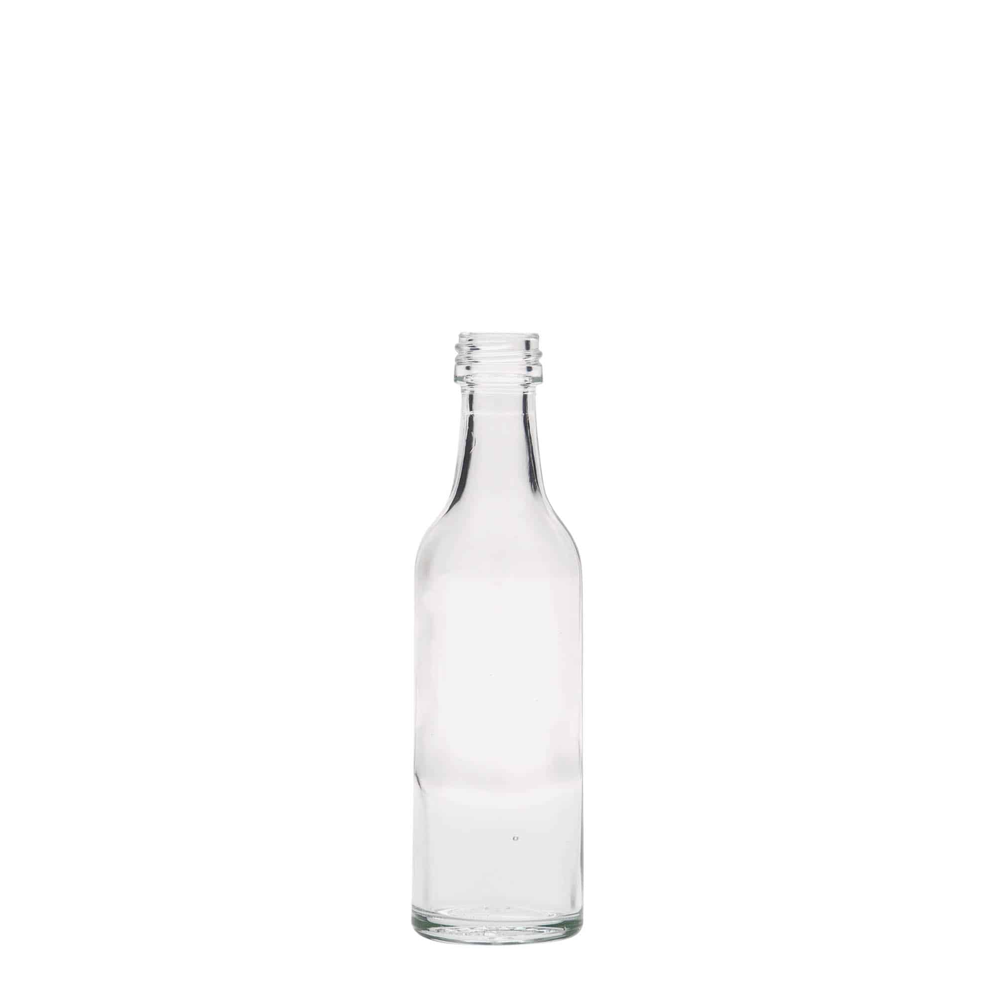 Bouteille en verre col droit 50 ml, bouchage: PP 18