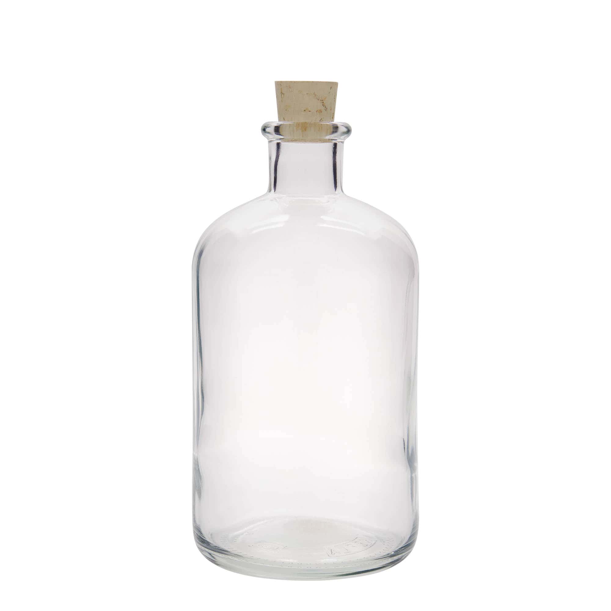 Bouteille en verre apothicaire 1 000 ml, bouchage: bouchon