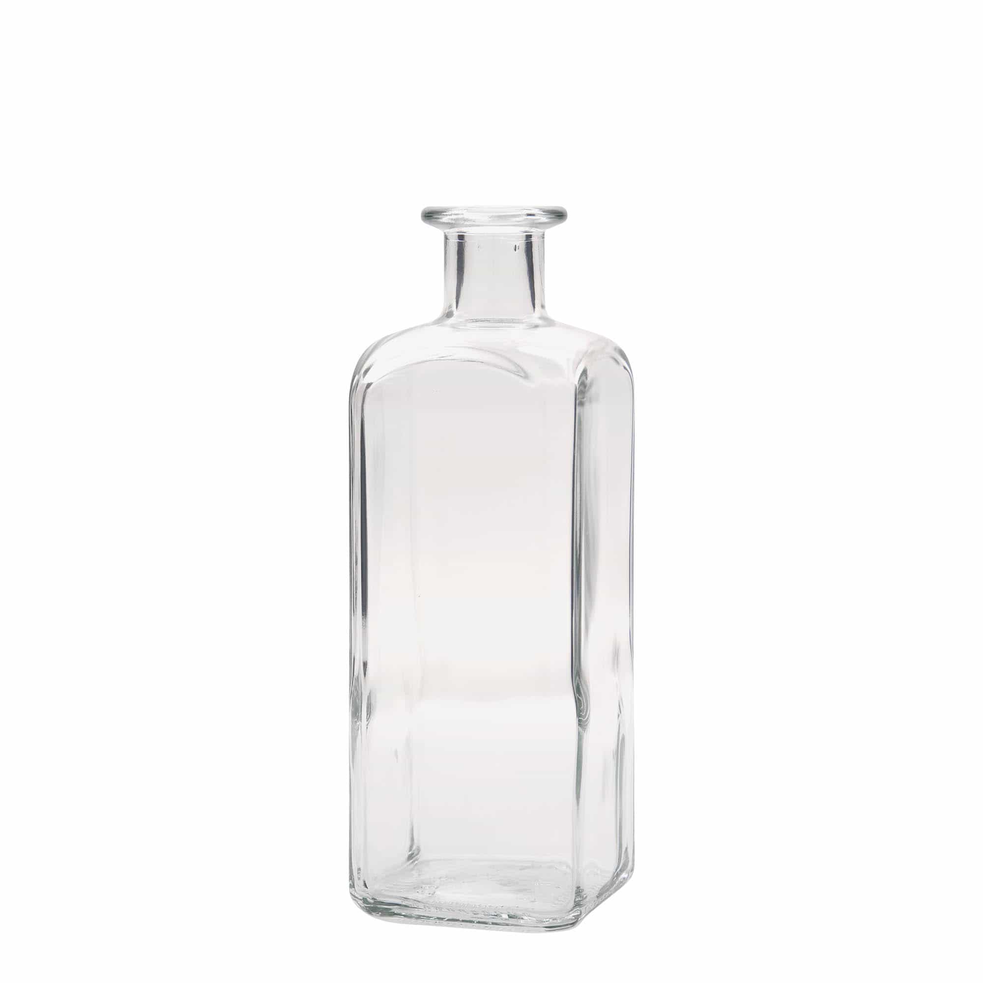 Glazen fles Apotheker carré, 500 ml, vierkant, monding: kurk