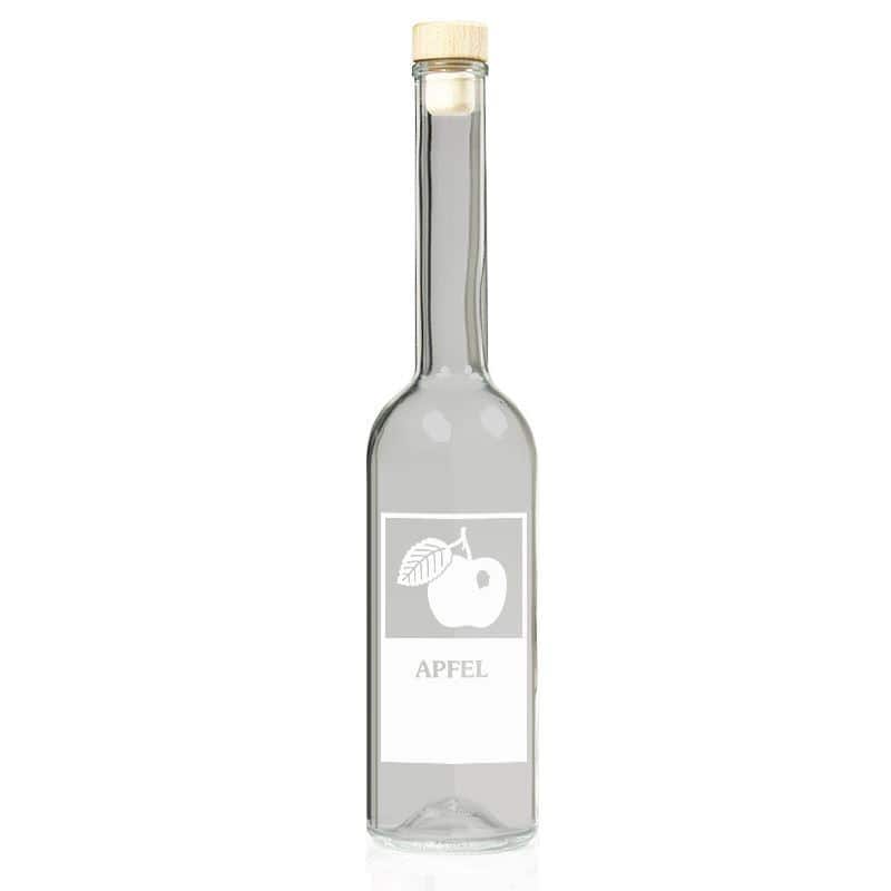 Bouteille en verre 200 ml 'Opera', motif : pomme, bouchage: bouchon