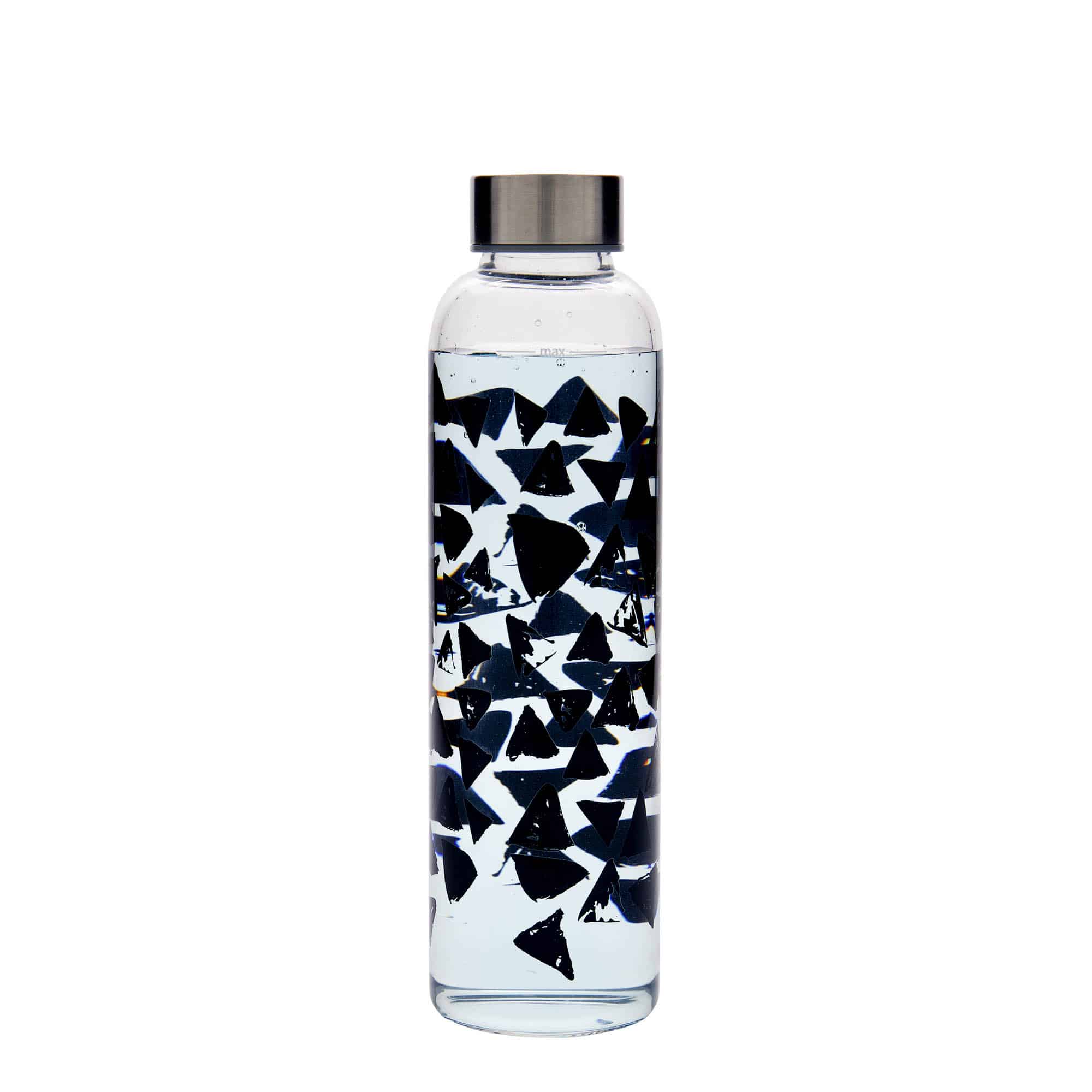 Gourde 500 ml 'Perseus', motif : triangles noirs, bouchage: Bougage à vis