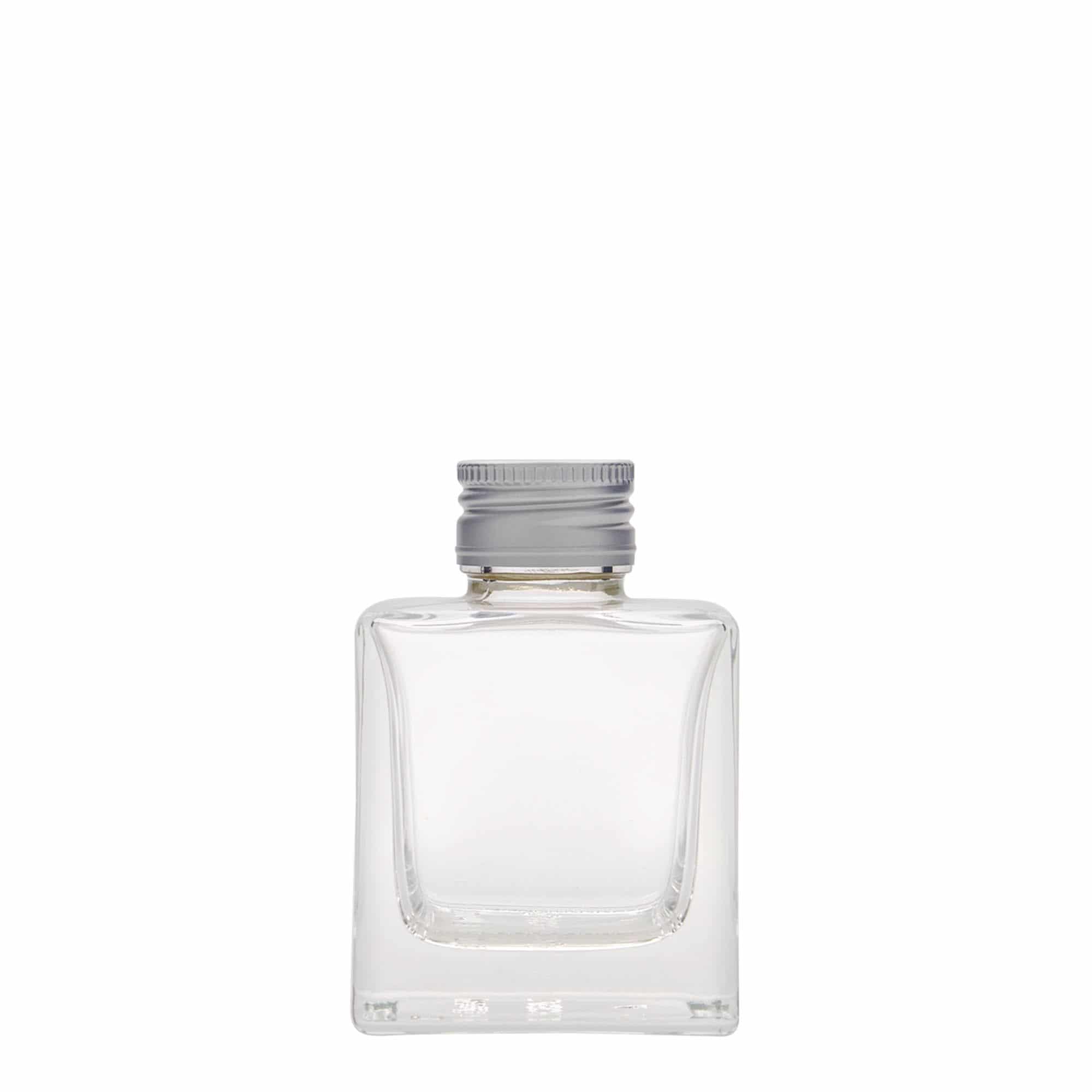 Bouteille en verre 100 ml 'Cube', carrée, bouchage: PP 28