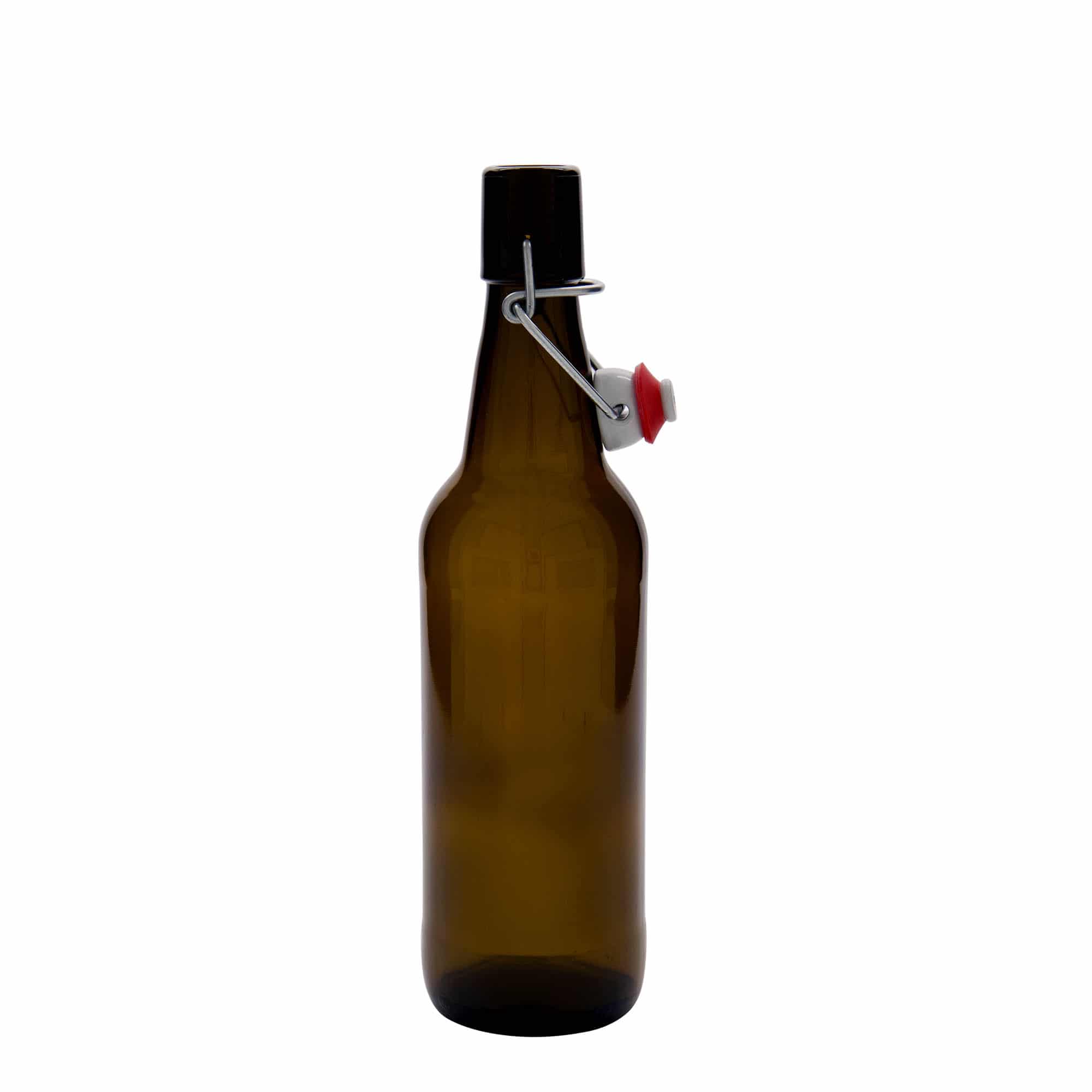 Bouteille de bière 500 ml, verre, brun, bouchage: bouchon mécanique