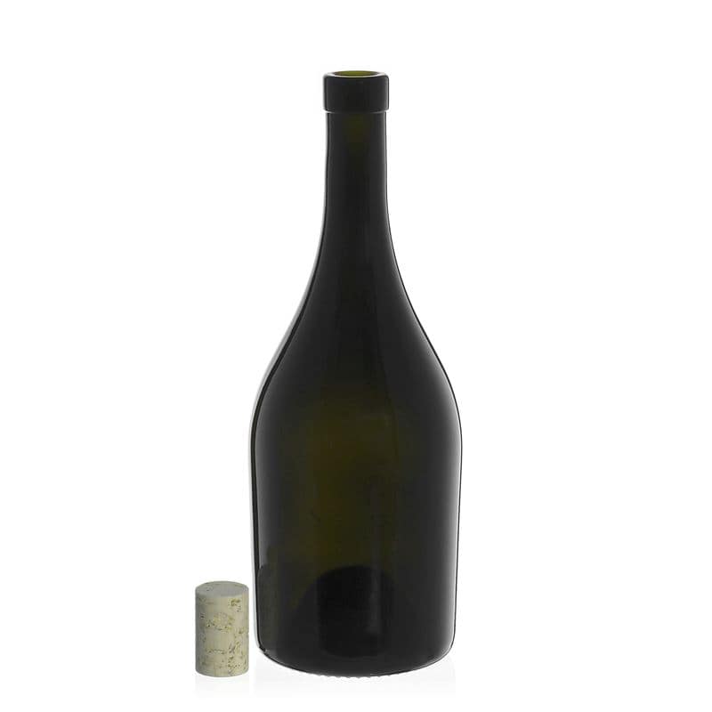 Bouteille de vin 750 ml 'Exclusive', vert antique, bouchage: bouchon