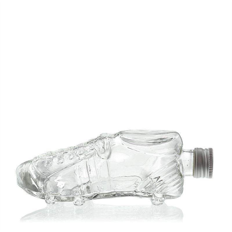 Bouteille en verre 200 ml 'Chaussure de football', bouchage: PP 28