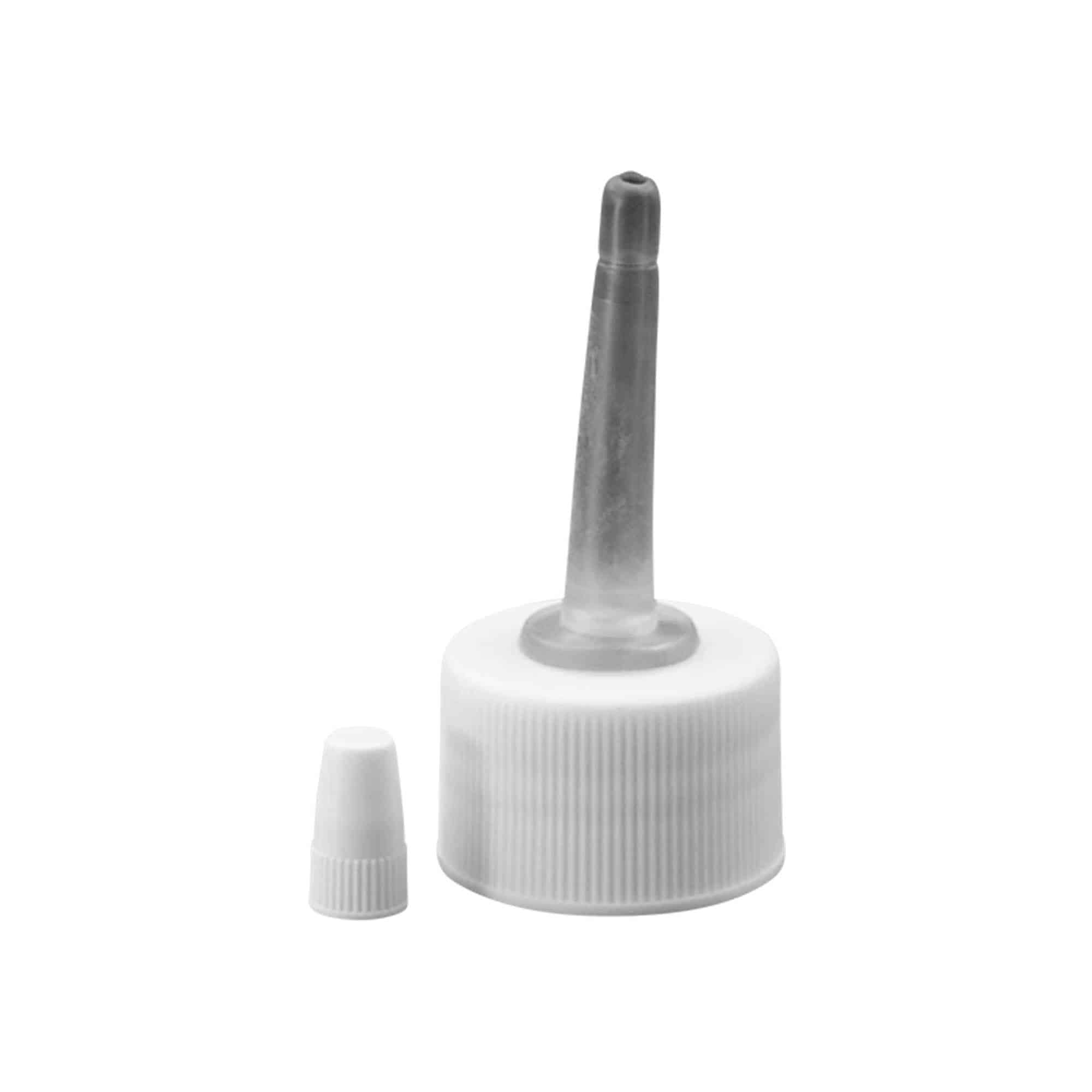 Bougage à vis avec applicateur, plastique PP, blanc, pour bouchage: GPI 24/410