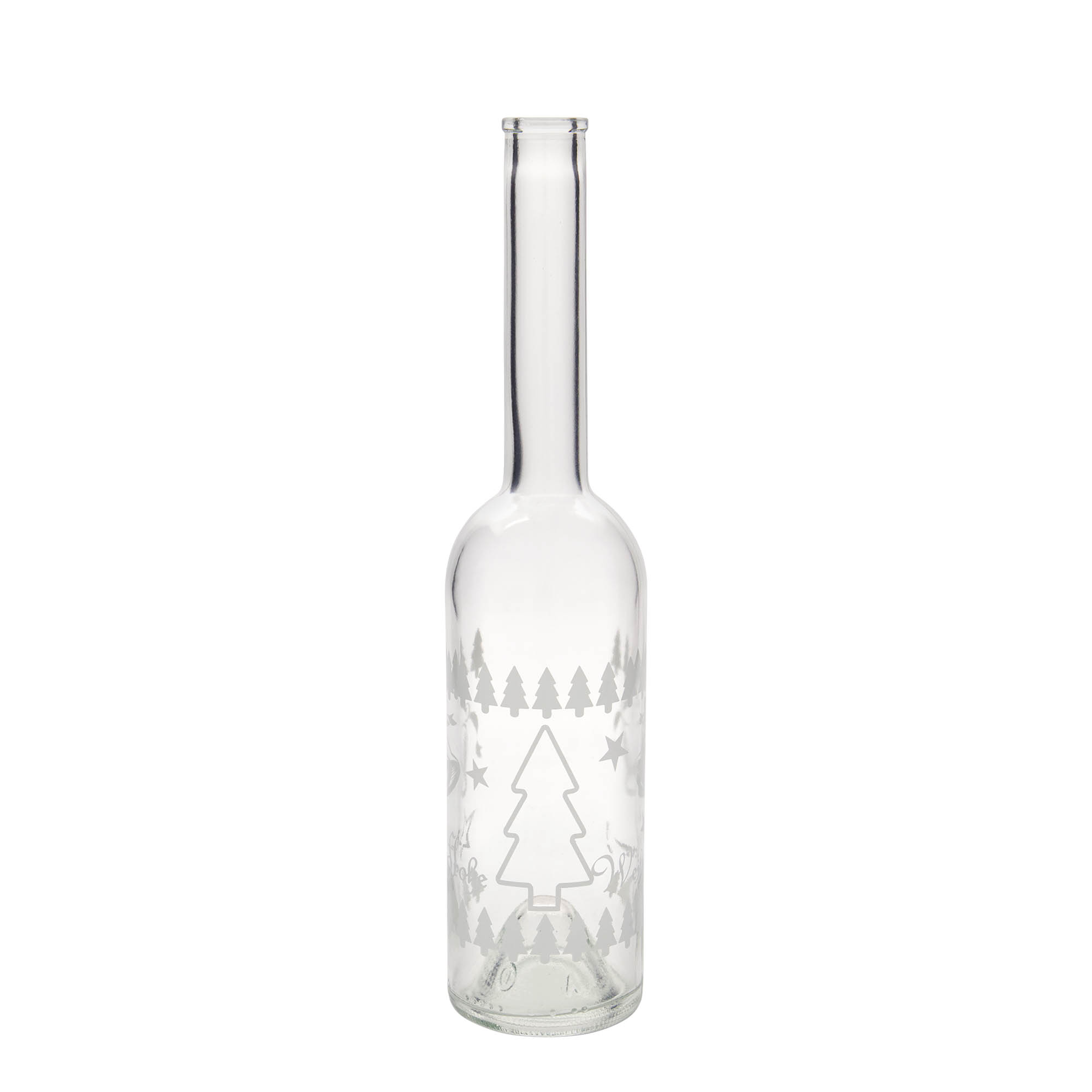 Bouteille en verre 500 ml 'Opera', motif : Noël classique, bouchage: bouchon