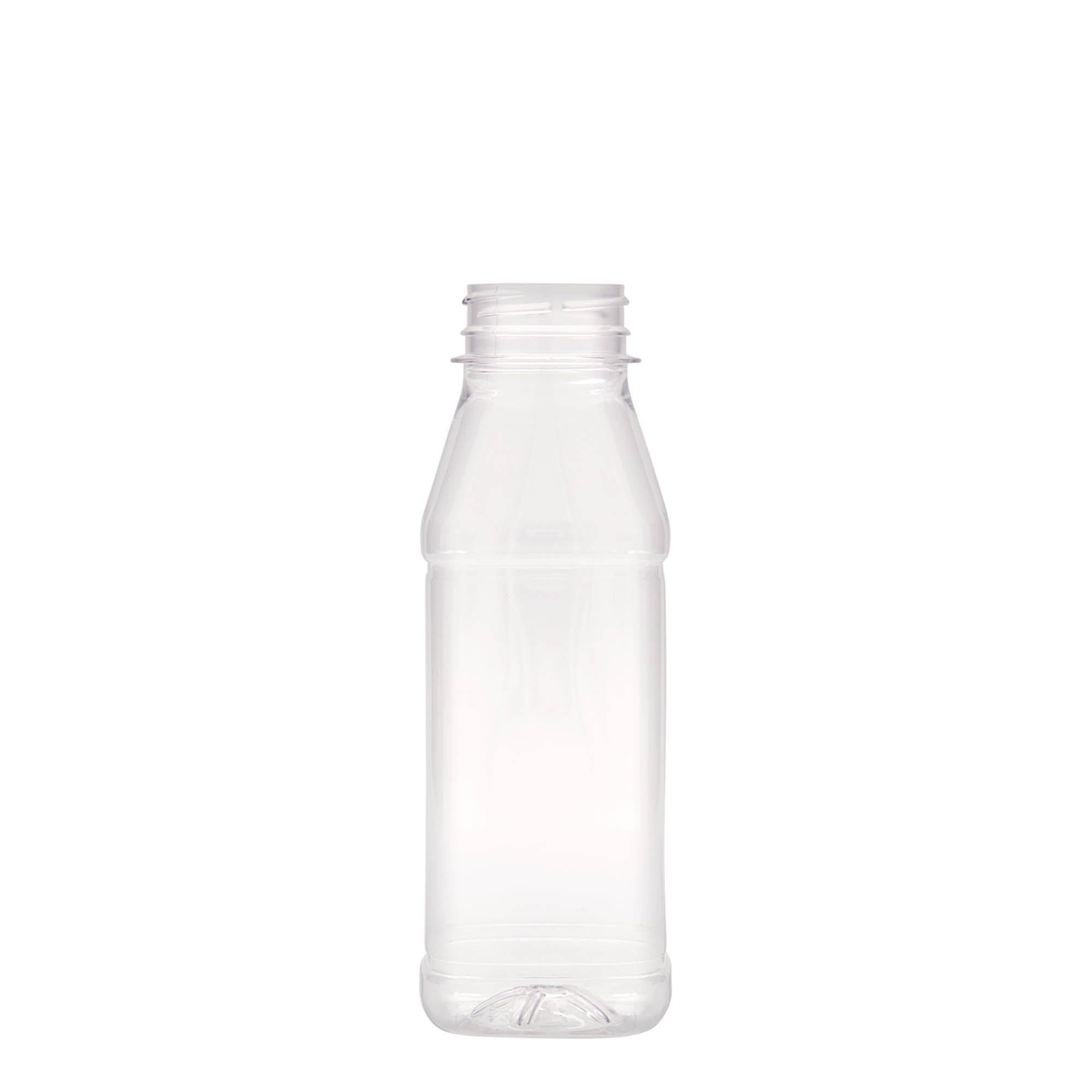 Bouteille en PET 330 ml 'Milk and Juice Carré', carrée, plastique, bouchage: 38 mm