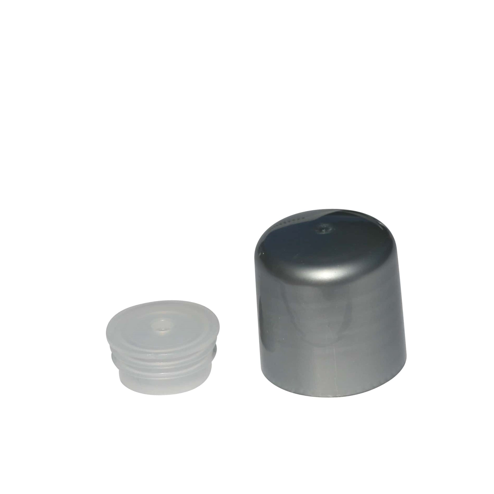 Bougage à vis avec insert de pulvérisation, plastique PP, argenté, pour bouchage: GPI 24/410