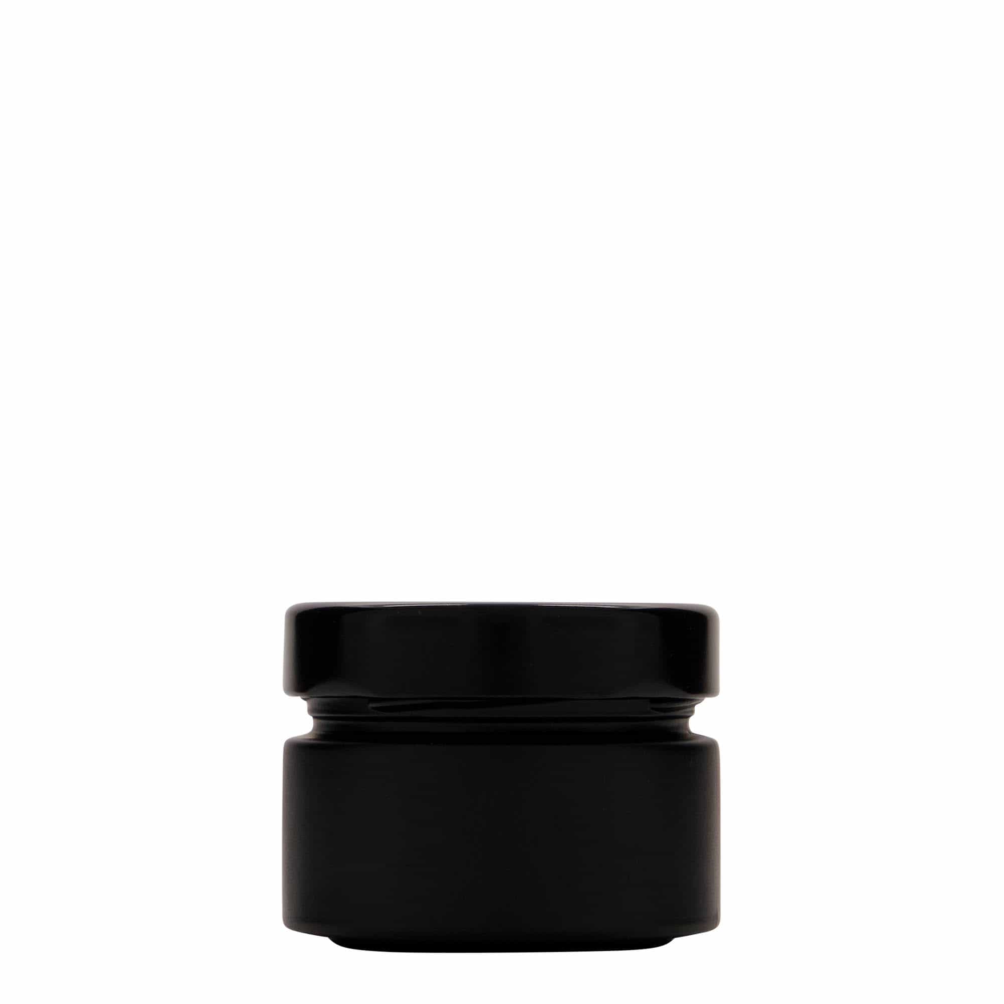 Ronde pot 'Aurora', 130 ml, zwart, monding: deep-twist-off (DTO 66)